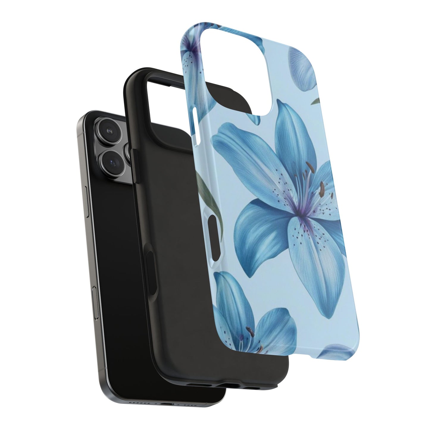 Blue Floral Tough Phone Cases, Floral Phone Cover, Gift for Her, Summer Aesthetic, Smartphone Protector, Durable Case