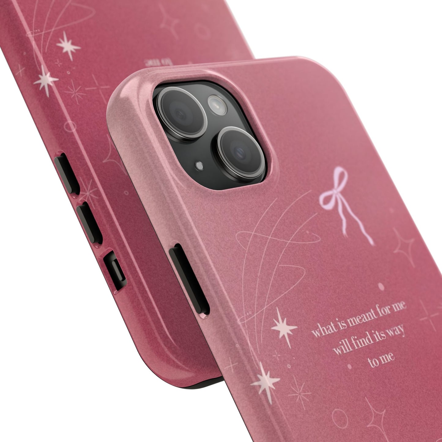 Inspirational Tough Phone Cases - Pink with Stars, Sturdy Protection, Gifts for Her, Motivational Quotes, Everyday Use