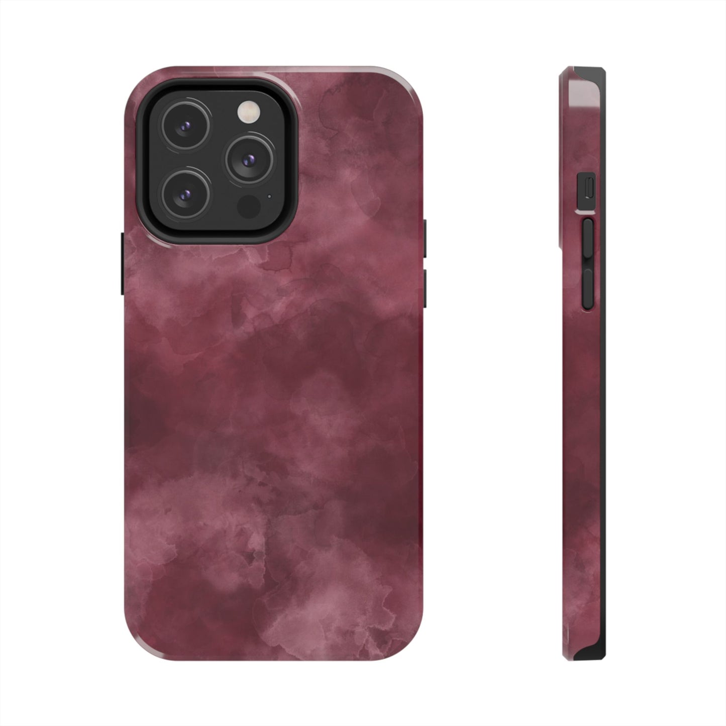 Elegant Burgundy Tough Phone Cases, Stylish Phone Cover, Durable Phone Protector, Unique Gift, Trendy Tech Accessories