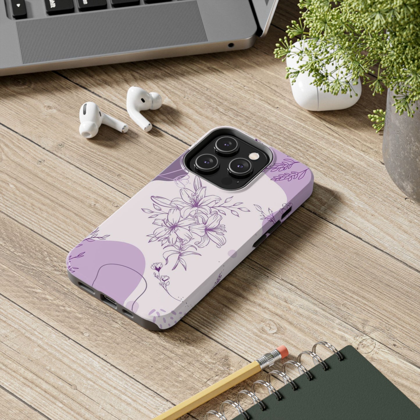 Stylish Floral Tough Phone Cases - Durable Floral Design for Women, Gift for Her, Phone Protection, Nature-Inspired Tech Accessories