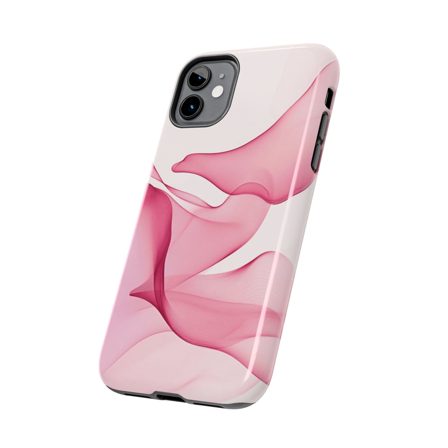 Elegant Tough Phone Cases | Stylish Shockproof Covers for Women | Trendy Gift for Birthdays, Holidays, or Any Occasion, Pink Flow Design