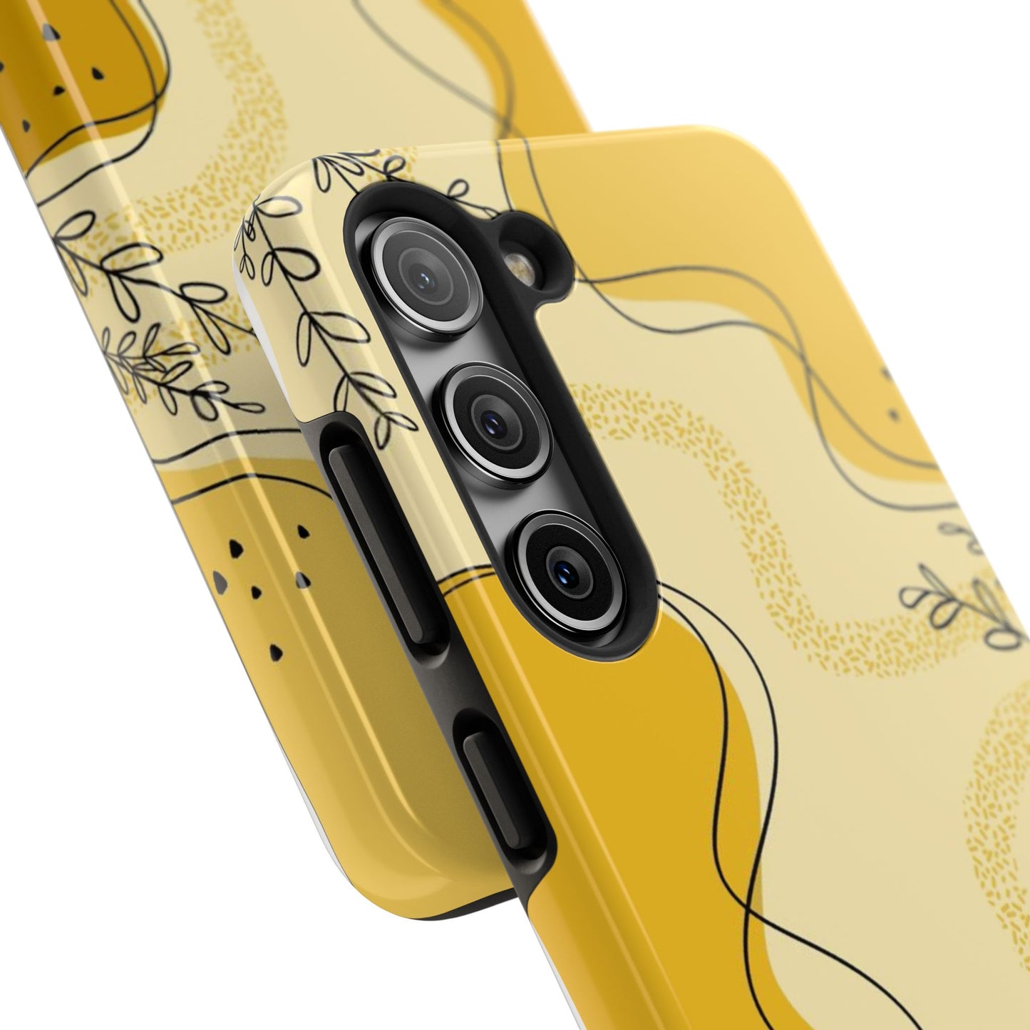 Artistic Yellow Phone Case, Tough Phone Protection, Modern Design, Gifts for Her, Phone Accessories, Unique Cell Phone Cover