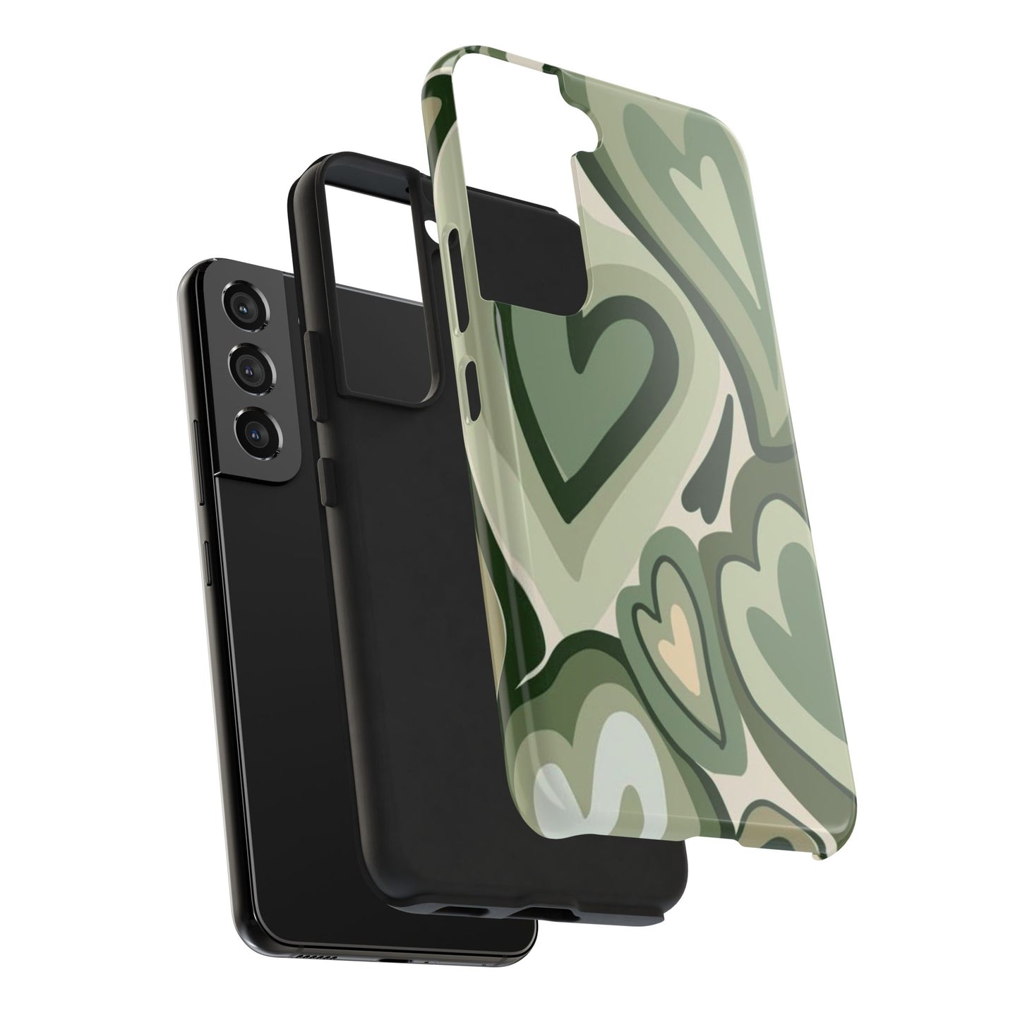 Heartfelt Patterned Tough Phone Cases, Cute Phone Cases, Gift for Her, Valentine's Day, Trendy Accessories, Nature-Inspired Design