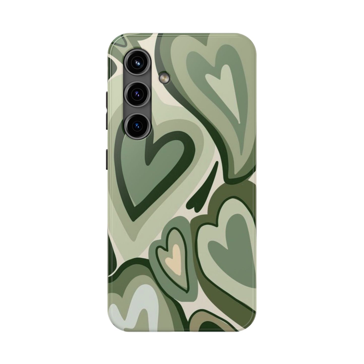 Heartfelt Patterned Tough Phone Cases, Cute Phone Cases, Gift for Her, Valentine's Day, Trendy Accessories, Nature-Inspired Design