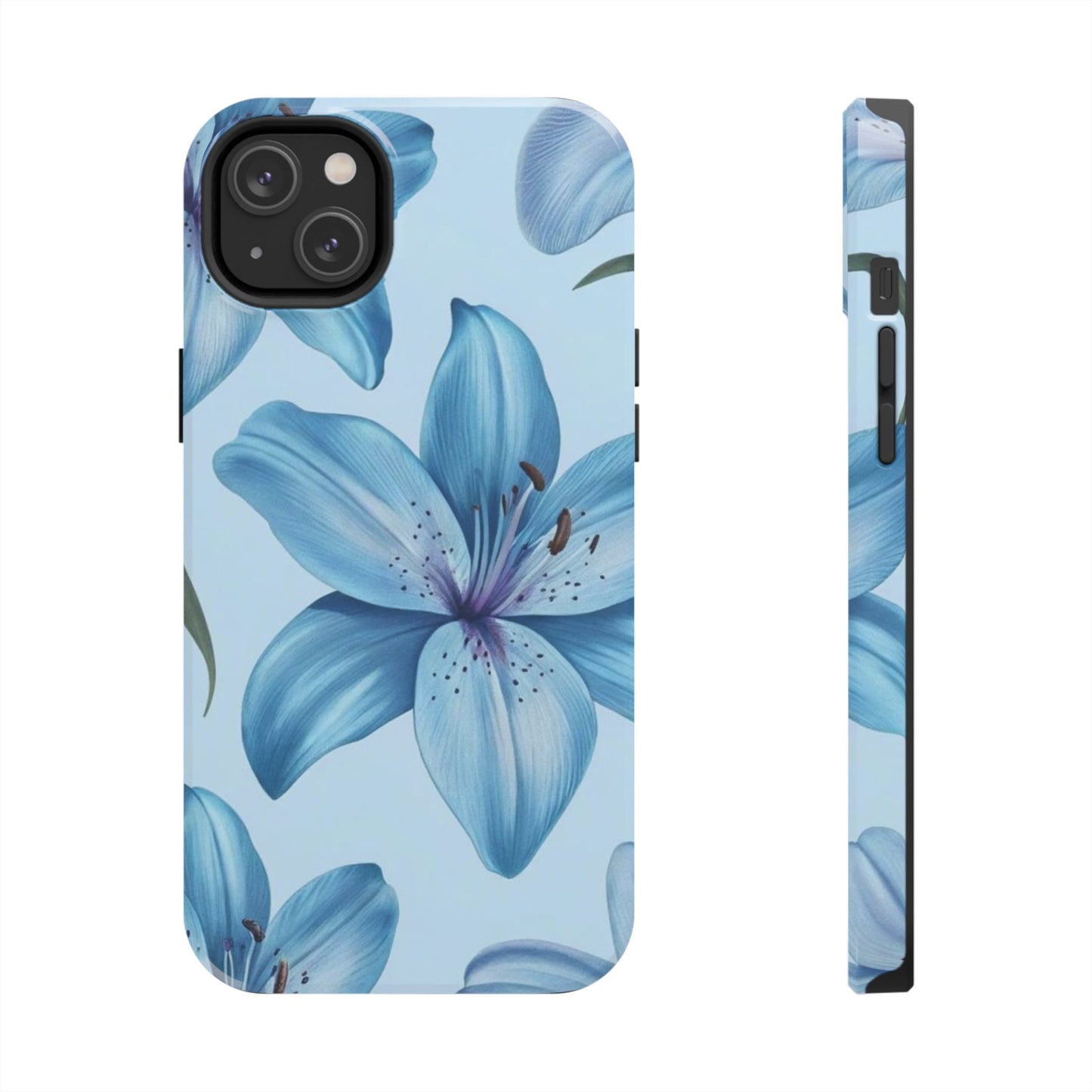 Blue Floral Tough Phone Cases, Floral Phone Cover, Gift for Her, Summer Aesthetic, Smartphone Protector, Durable Case