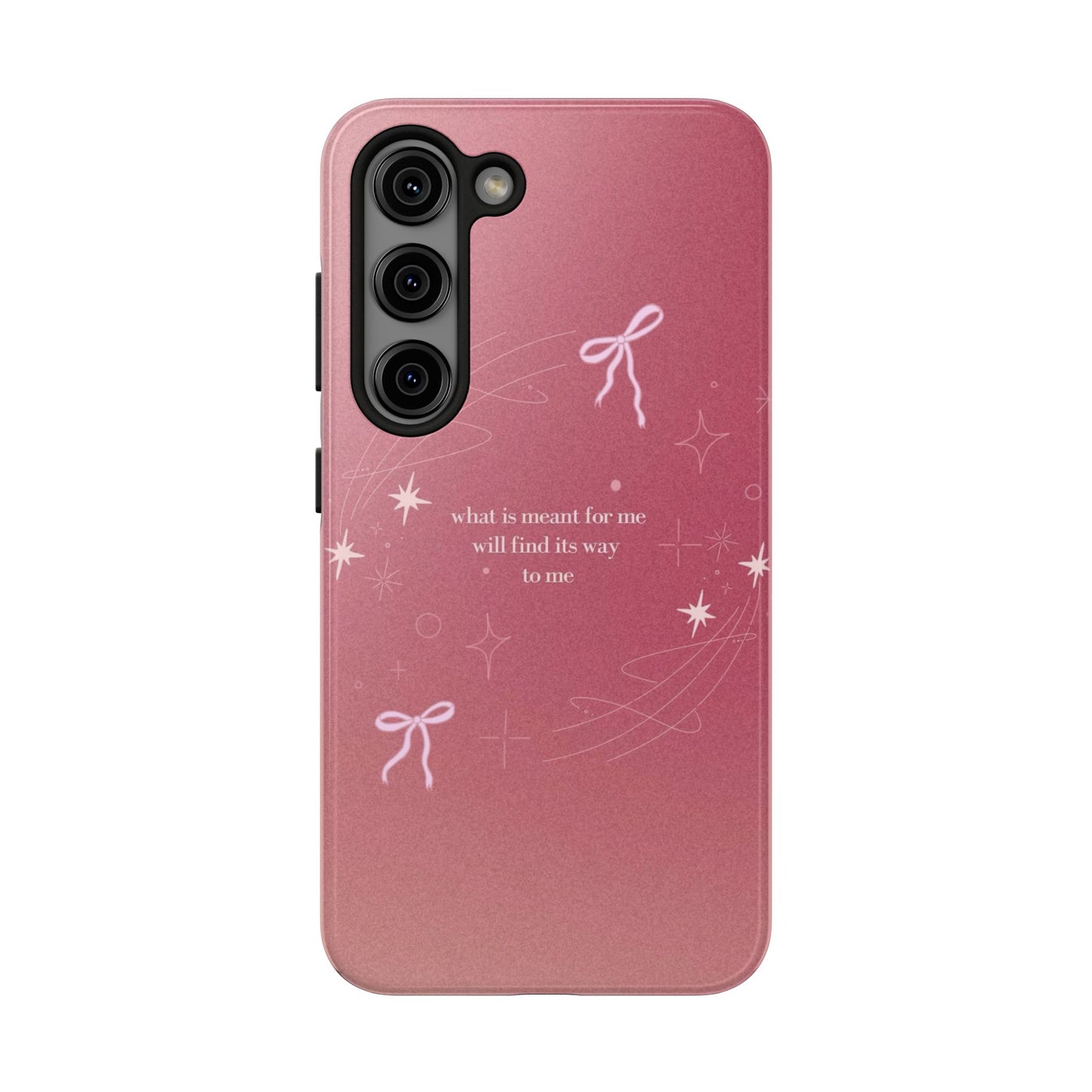 Inspirational Tough Phone Cases - Pink with Stars, Sturdy Protection, Gifts for Her, Motivational Quotes, Everyday Use