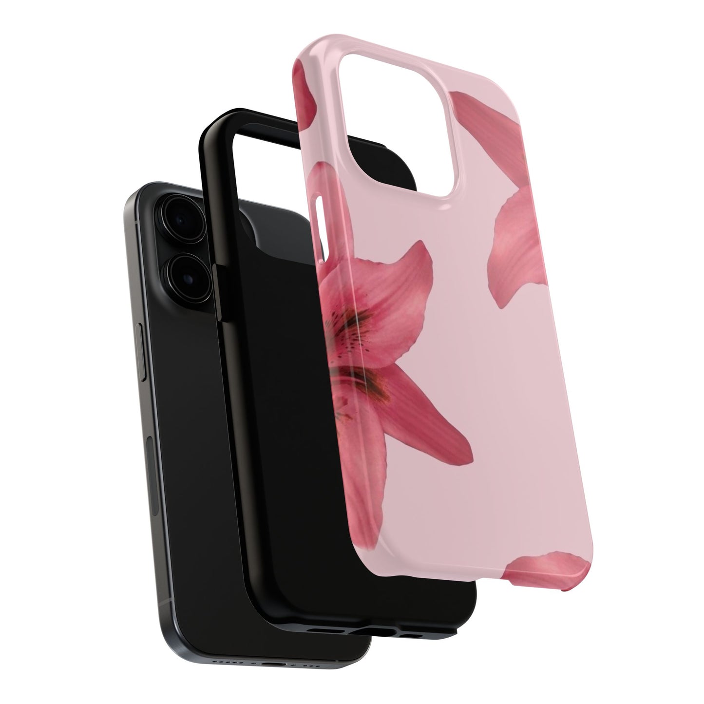 Stylish Floral Phone Case - Tough & Durable, Pink Lily Design, Perfect for Flower Lovers, Gift for Her, Seasonal Accessory, Phone Protection
