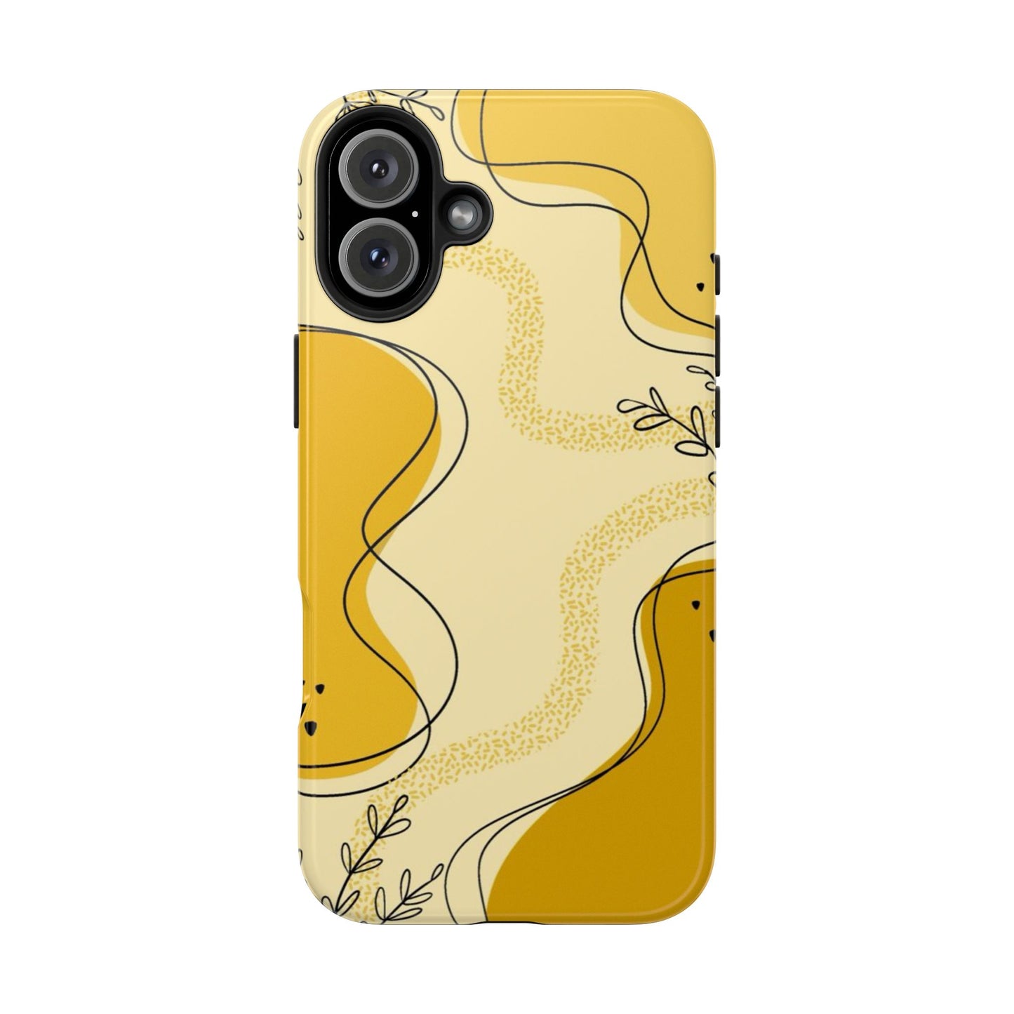 Artistic Yellow Phone Case, Tough Phone Protection, Modern Design, Gifts for Her, Phone Accessories, Unique Cell Phone Cover