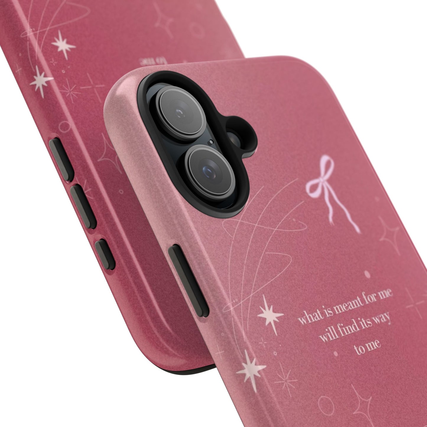 Inspirational Tough Phone Cases - Pink with Stars, Sturdy Protection, Gifts for Her, Motivational Quotes, Everyday Use
