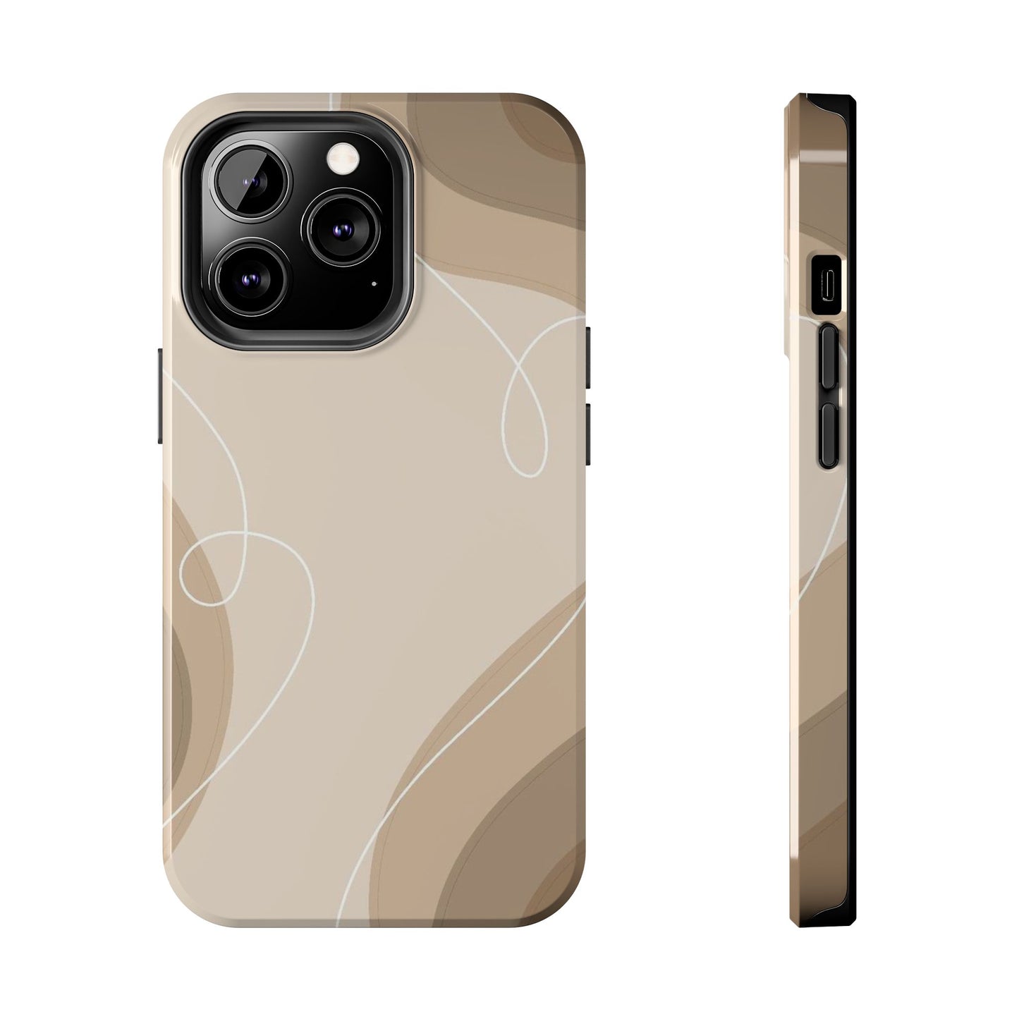 Abstract Wave Tough Phone Cases, Modern Phone Covers, Stylish Protective Cases, Gift for Her, Minimalist Design