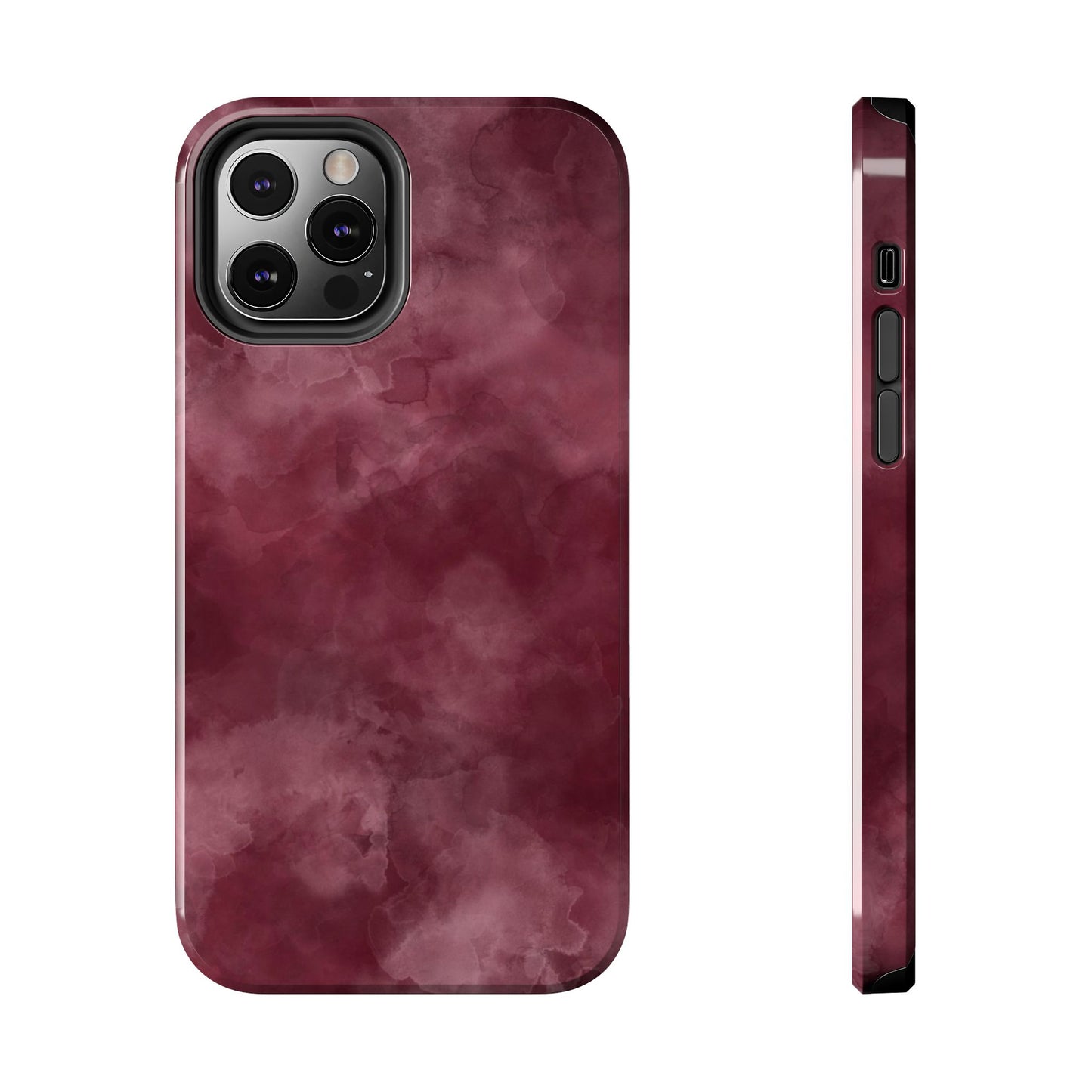 Elegant Burgundy Tough Phone Cases, Stylish Phone Cover, Durable Phone Protector, Unique Gift, Trendy Tech Accessories