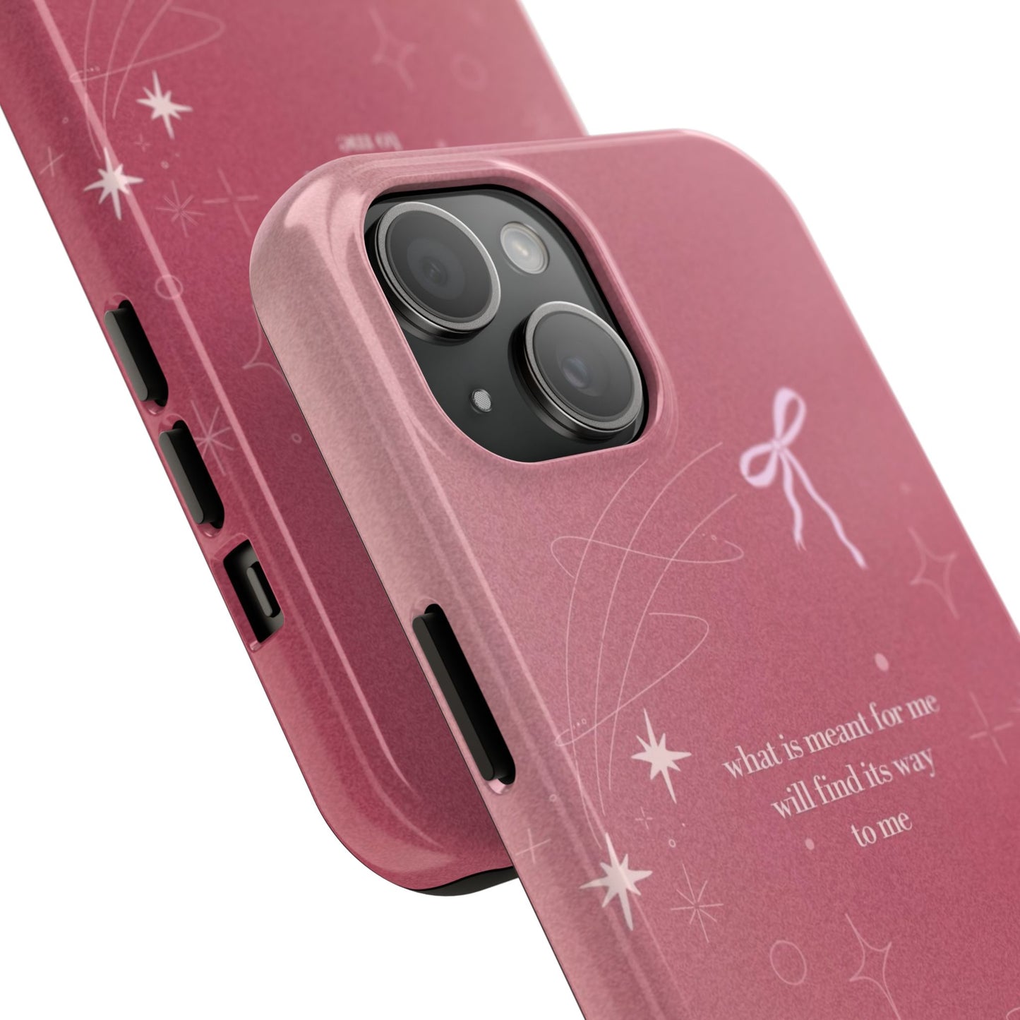 Inspirational Tough Phone Cases - Pink with Stars, Sturdy Protection, Gifts for Her, Motivational Quotes, Everyday Use