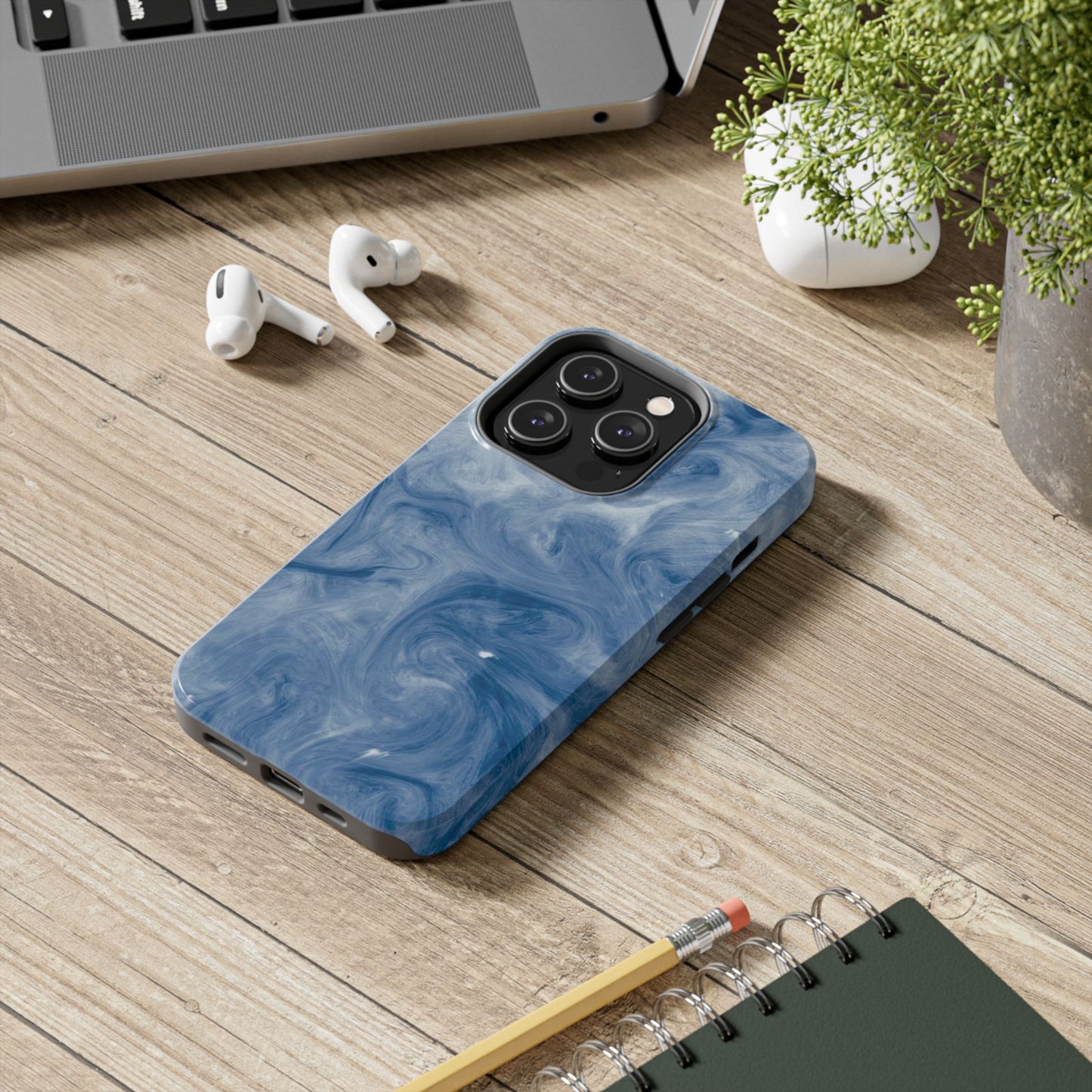 Marble Blue Tough Phone Cases, Phone Protection, Unique Design, Fashion Accessory, Gift for Her, Trendy Smartphone Cover