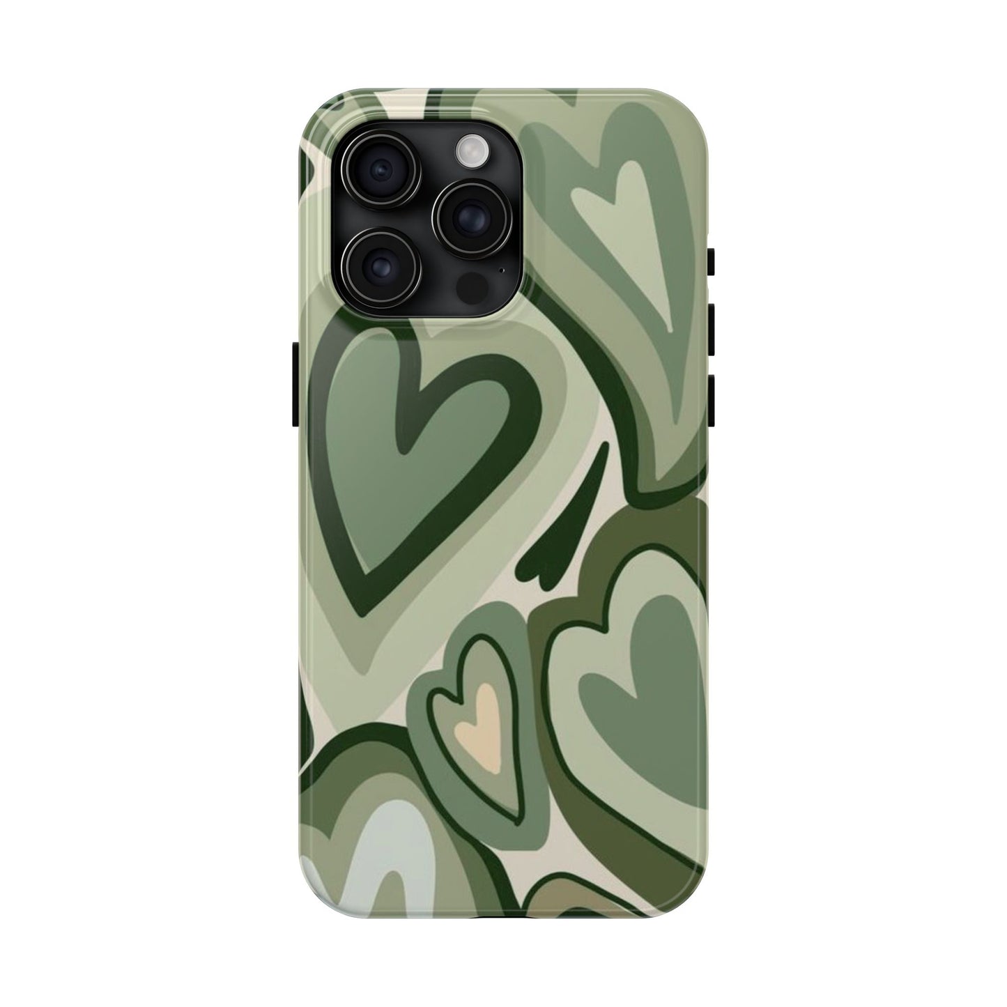 Heartfelt Patterned Tough Phone Cases, Cute Phone Cases, Gift for Her, Valentine's Day, Trendy Accessories, Nature-Inspired Design