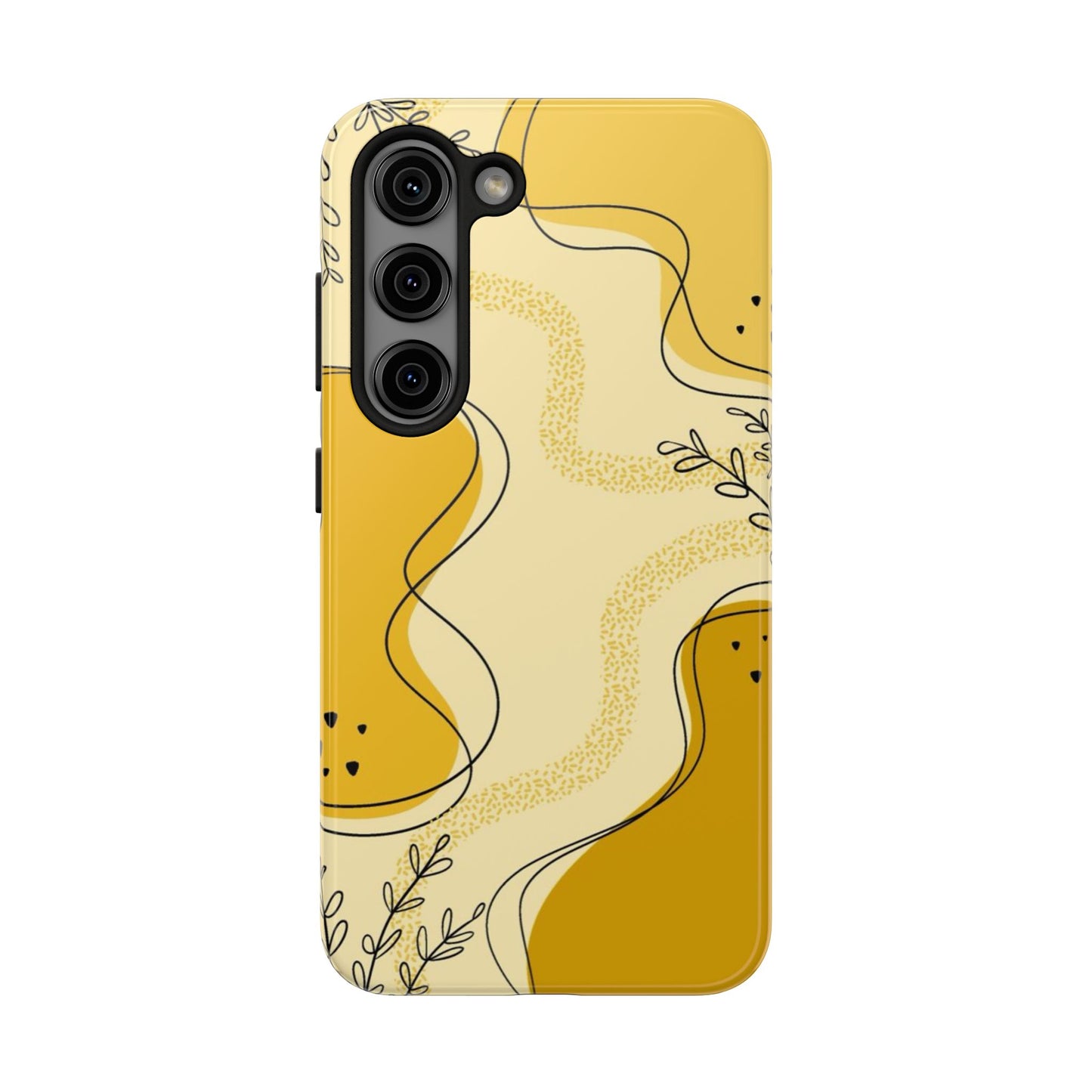 Artistic Yellow Phone Case, Tough Phone Protection, Modern Design, Gifts for Her, Phone Accessories, Unique Cell Phone Cover