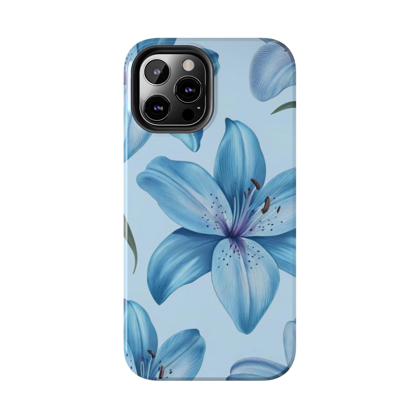 Blue Floral Tough Phone Cases, Floral Phone Cover, Gift for Her, Summer Aesthetic, Smartphone Protector, Durable Case