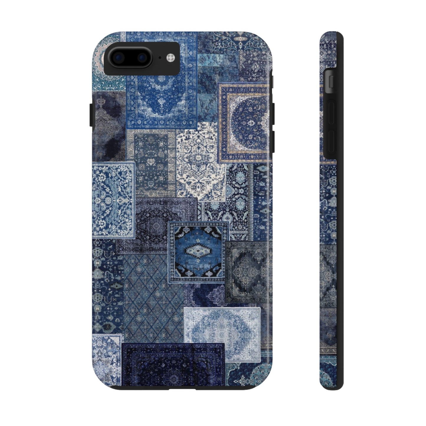 Vintage Rug Pattern Phone Cases, Tough Cases for iPhone, Stylish Smartphone Cover, Unique Gifts for Him/Her, Blue Design