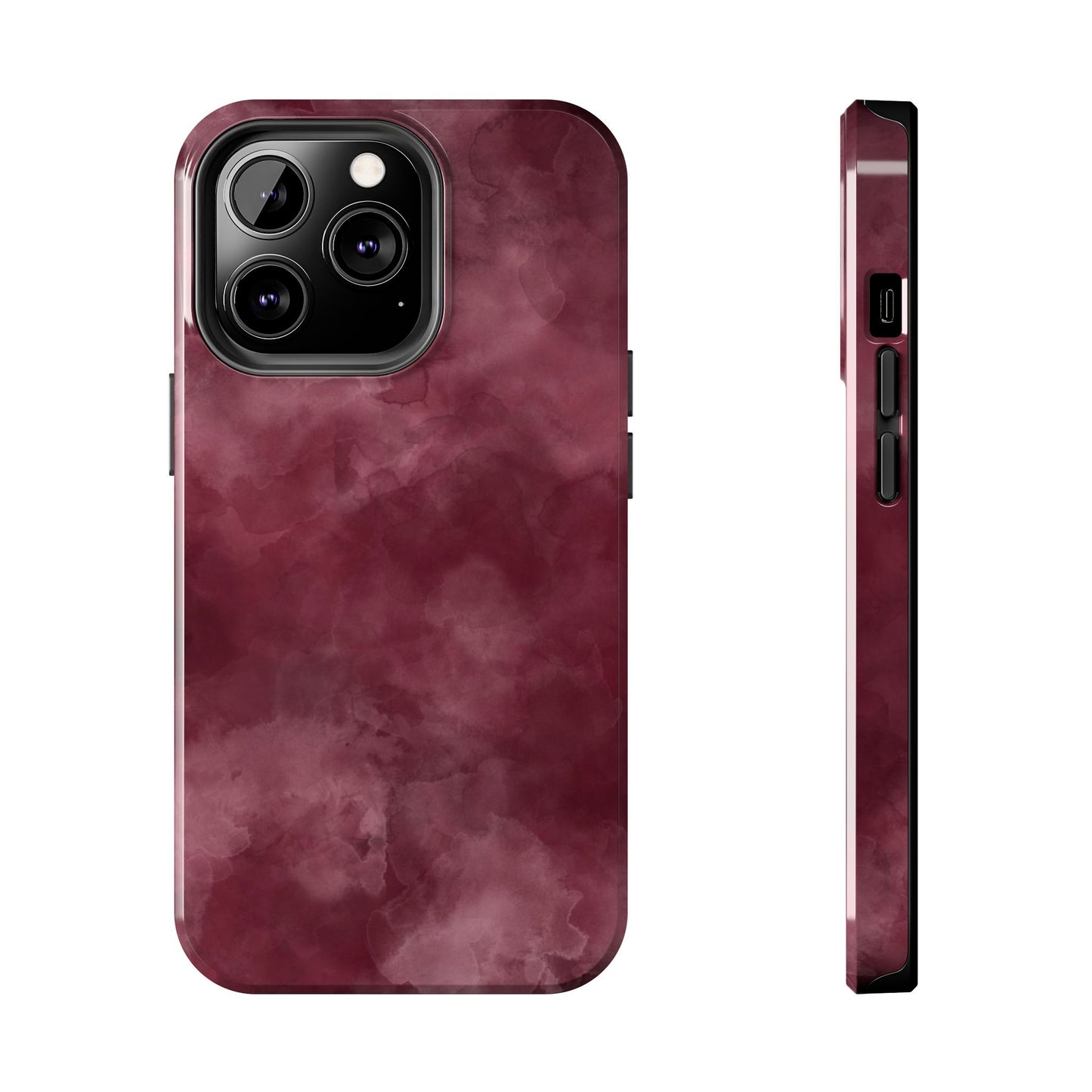Elegant Burgundy Tough Phone Cases, Stylish Phone Cover, Durable Phone Protector, Unique Gift, Trendy Tech Accessories