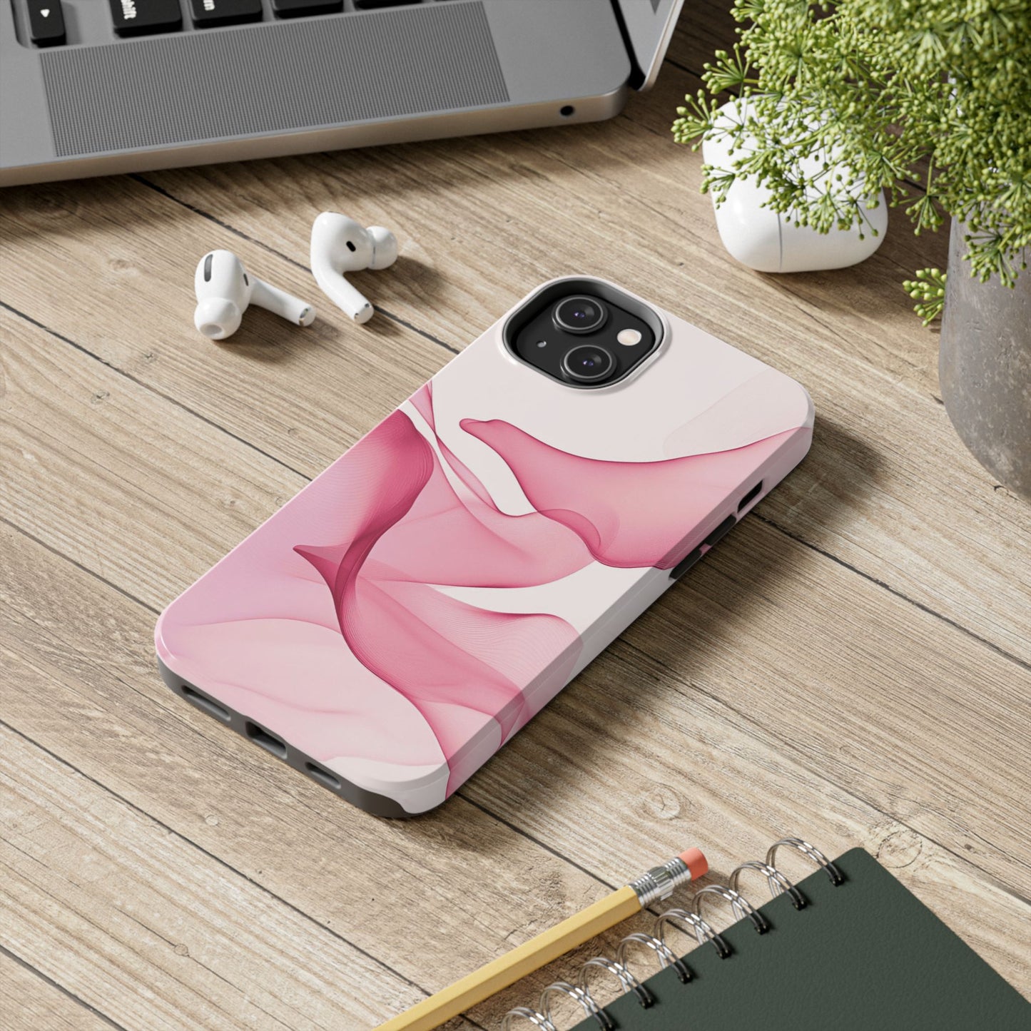 Elegant Tough Phone Cases | Stylish Shockproof Covers for Women | Trendy Gift for Birthdays, Holidays, or Any Occasion, Pink Flow Design