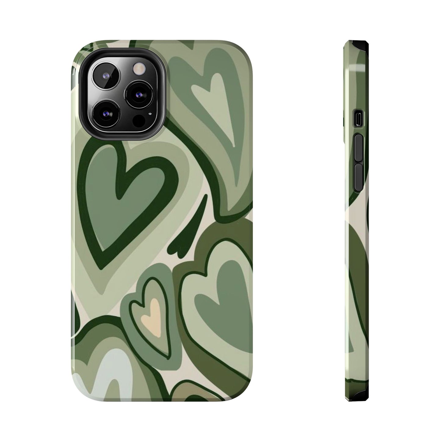 Heartfelt Patterned Tough Phone Cases, Cute Phone Cases, Gift for Her, Valentine's Day, Trendy Accessories, Nature-Inspired Design