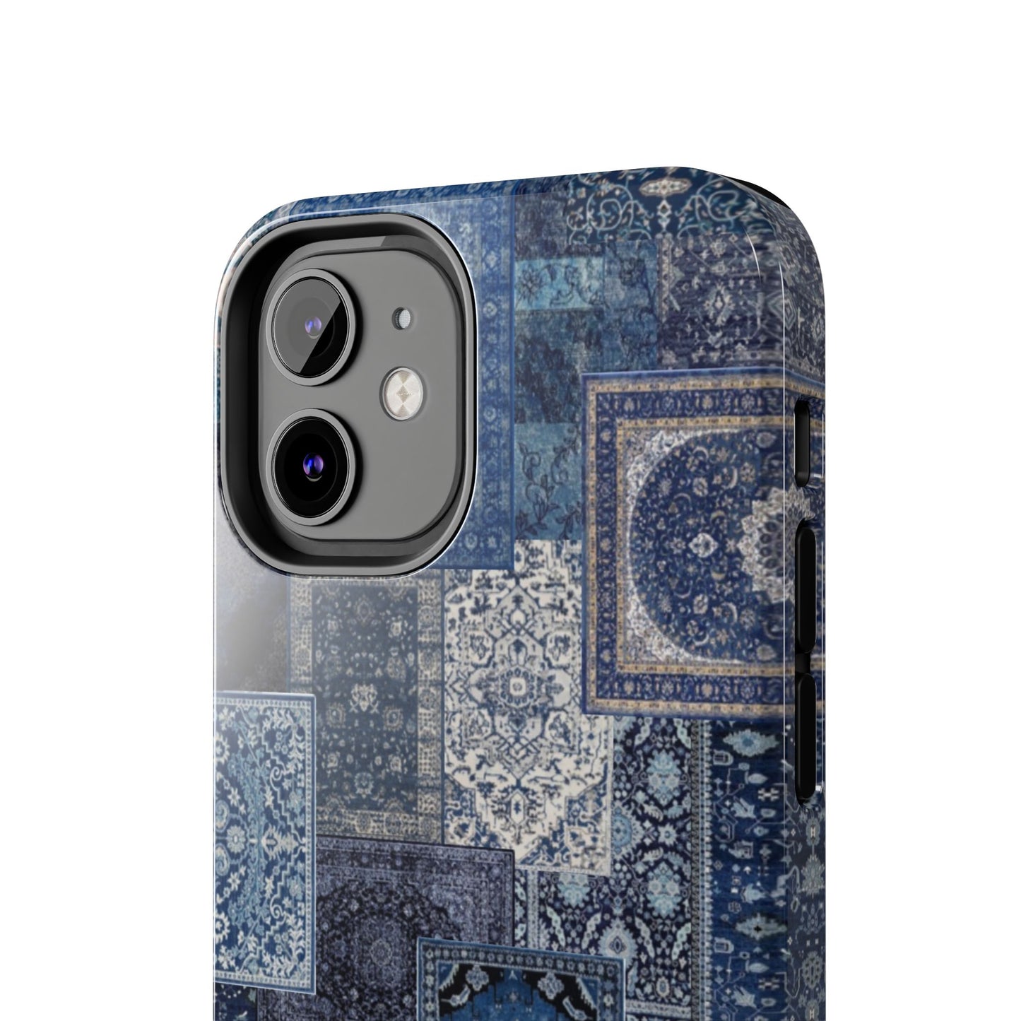 Vintage Rug Pattern Phone Cases, Tough Cases for iPhone, Stylish Smartphone Cover, Unique Gifts for Him/Her, Blue Design