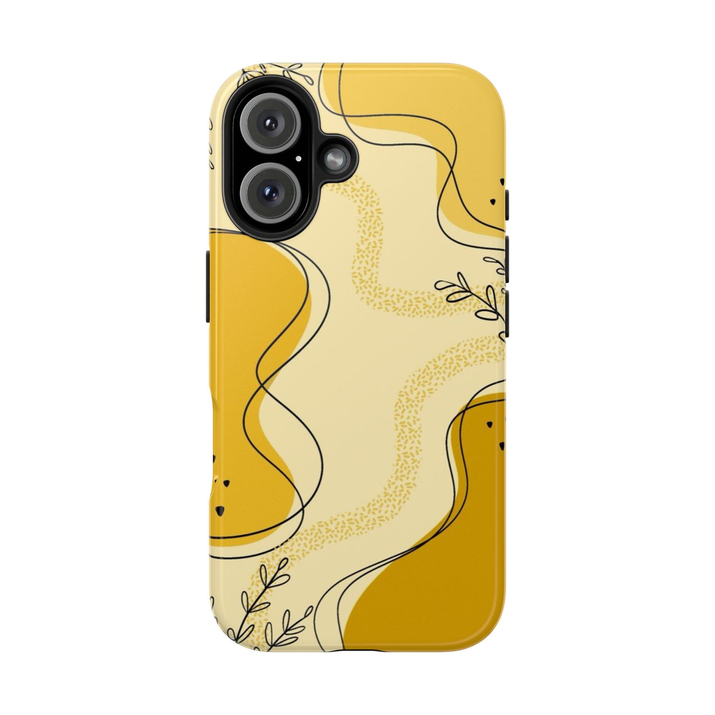 Artistic Yellow Phone Case, Tough Phone Protection, Modern Design, Gifts for Her, Phone Accessories, Unique Cell Phone Cover