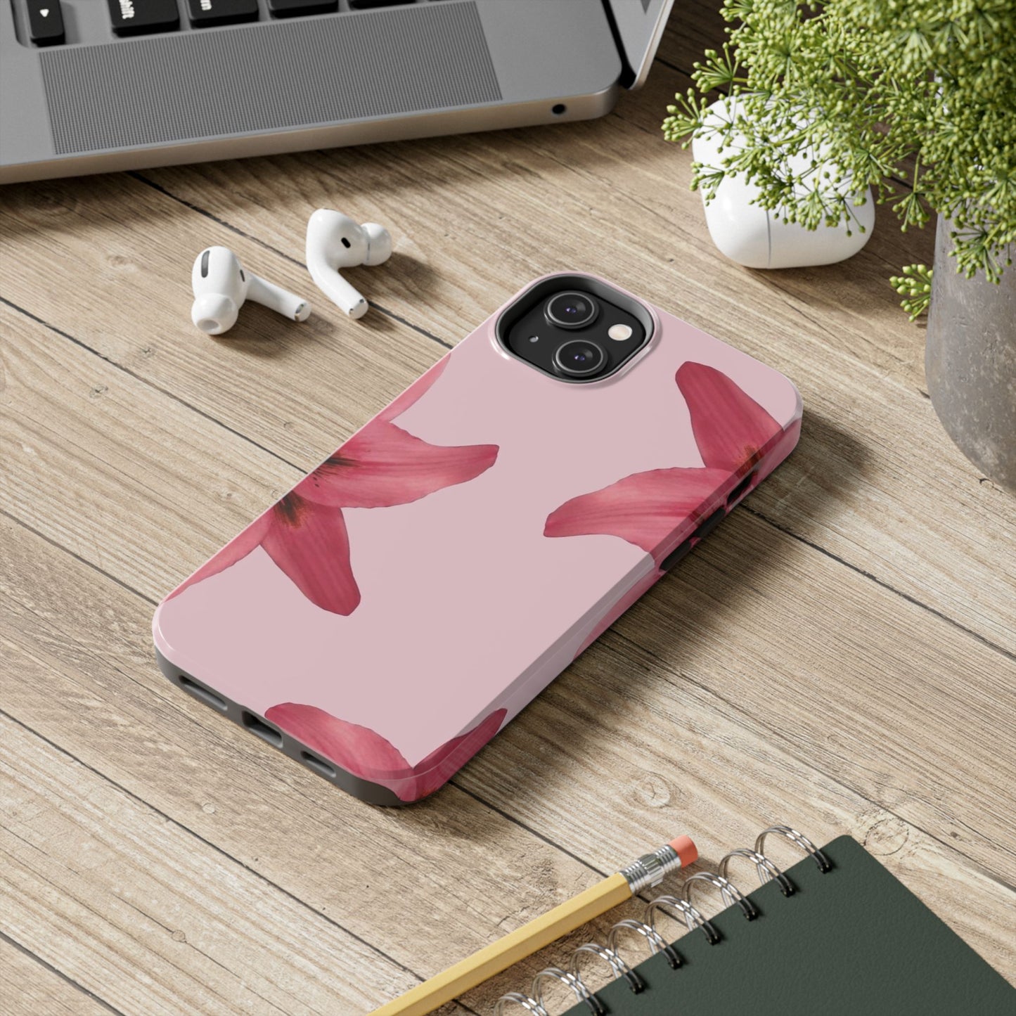 Stylish Floral Phone Case - Tough & Durable, Pink Lily Design, Perfect for Flower Lovers, Gift for Her, Seasonal Accessory, Phone Protection