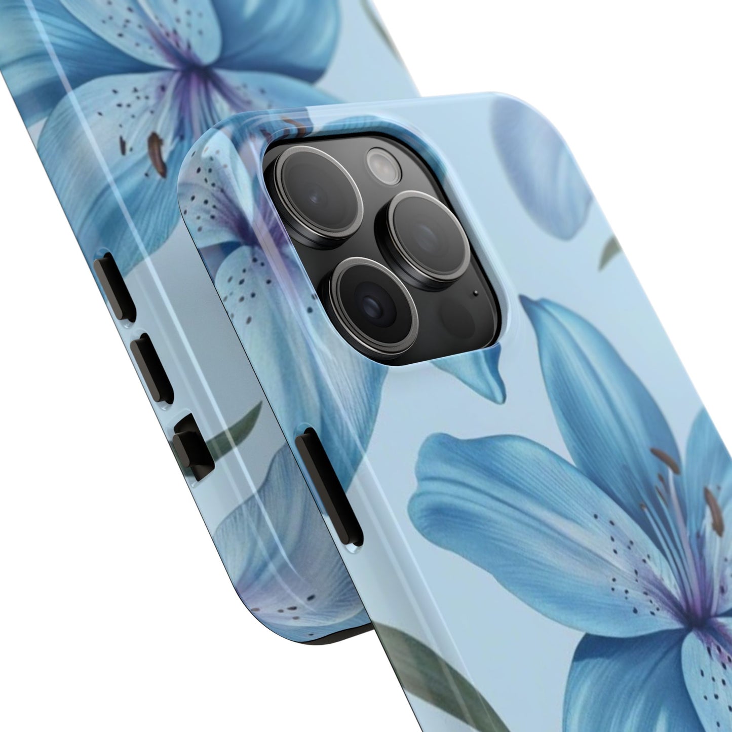 Blue Floral Tough Phone Cases, Floral Phone Cover, Gift for Her, Summer Aesthetic, Smartphone Protector, Durable Case