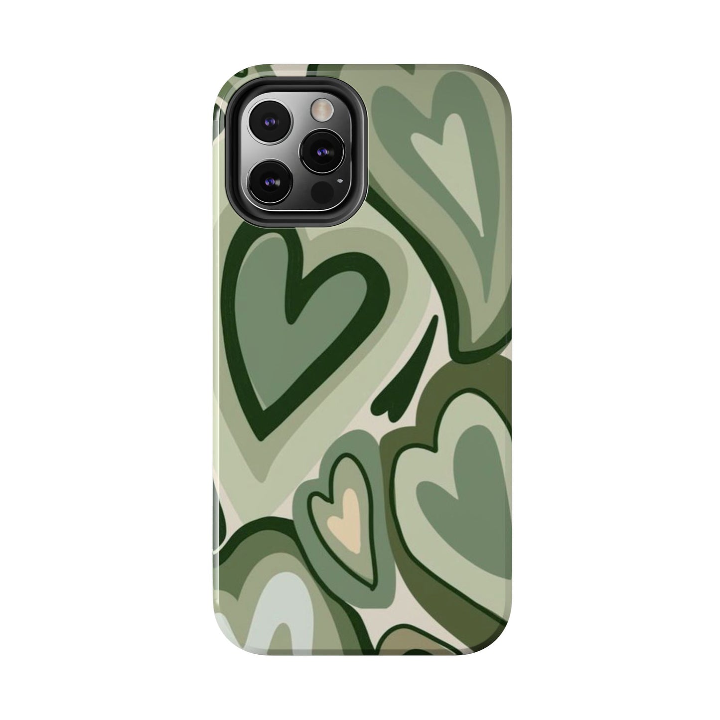 Heartfelt Patterned Tough Phone Cases, Cute Phone Cases, Gift for Her, Valentine's Day, Trendy Accessories, Nature-Inspired Design