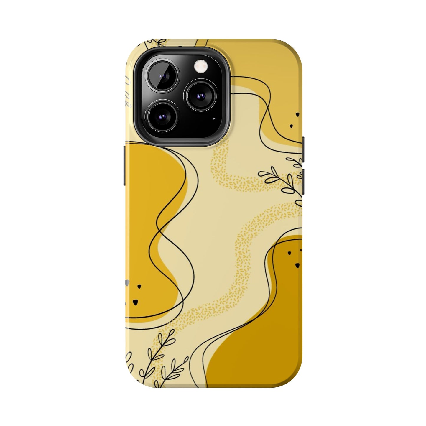 Artistic Yellow Phone Case, Tough Phone Protection, Modern Design, Gifts for Her, Phone Accessories, Unique Cell Phone Cover