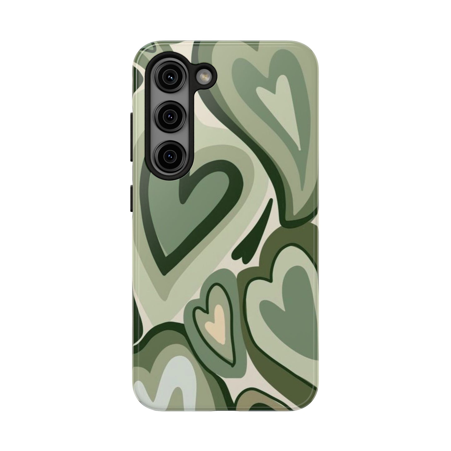 Heartfelt Patterned Tough Phone Cases, Cute Phone Cases, Gift for Her, Valentine's Day, Trendy Accessories, Nature-Inspired Design