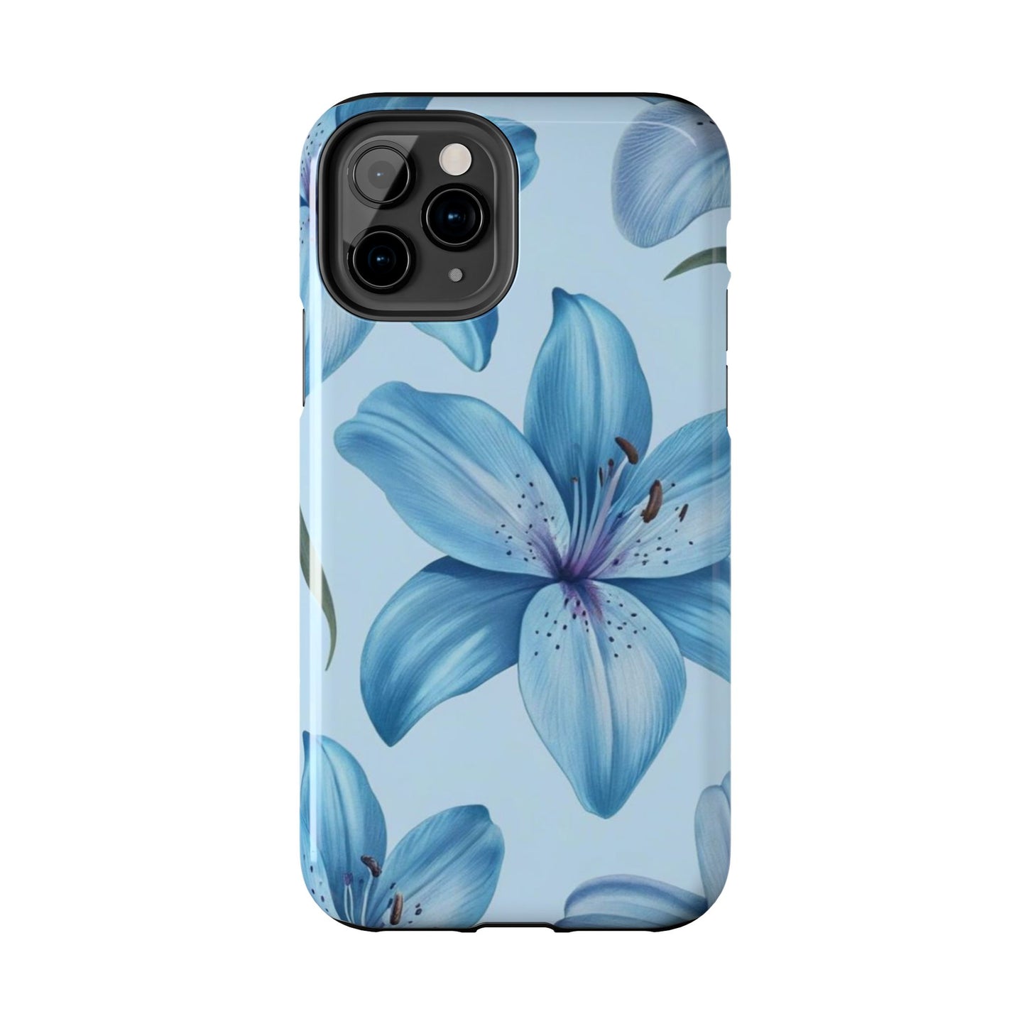 Blue Floral Tough Phone Cases, Floral Phone Cover, Gift for Her, Summer Aesthetic, Smartphone Protector, Durable Case