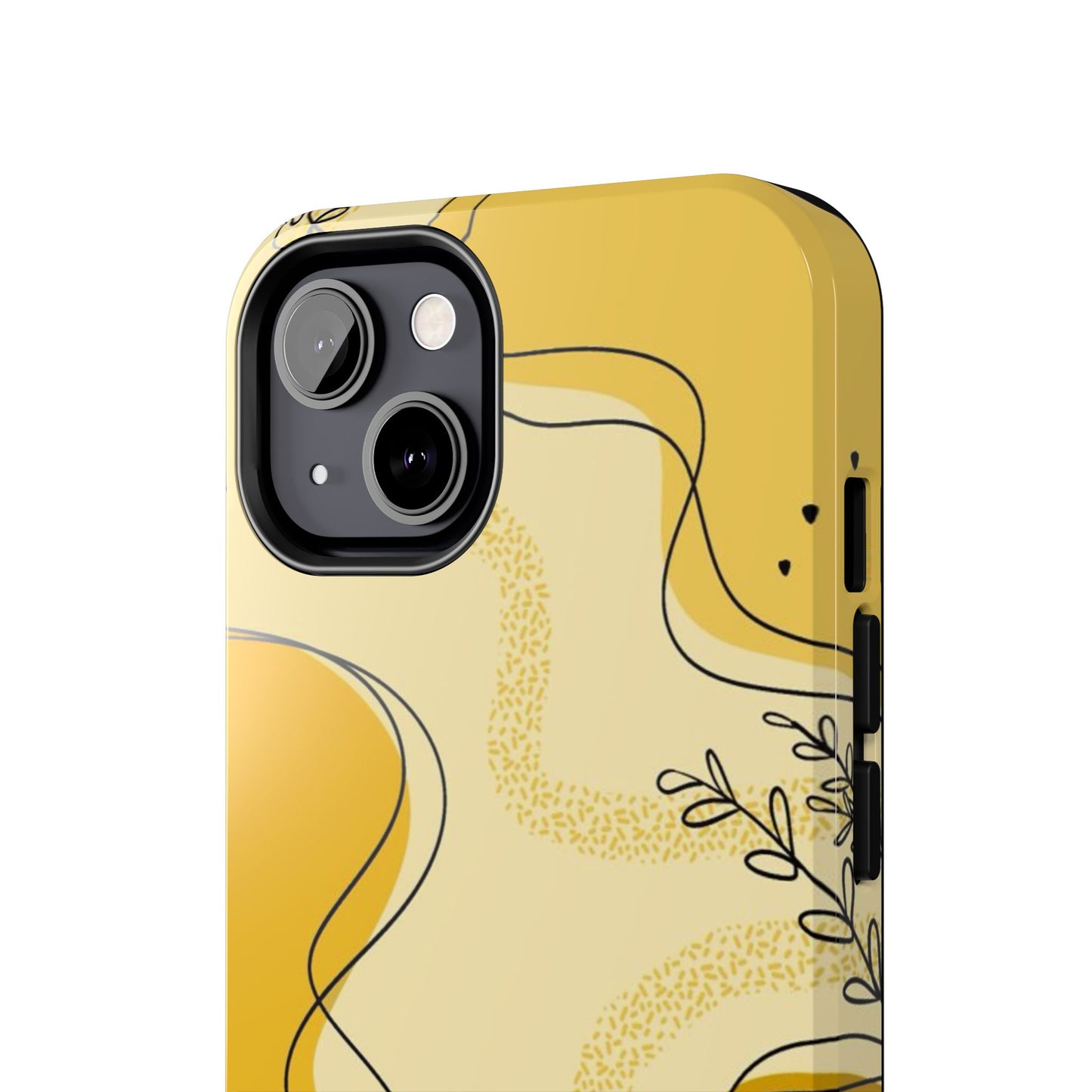 Artistic Yellow Phone Case, Tough Phone Protection, Modern Design, Gifts for Her, Phone Accessories, Unique Cell Phone Cover