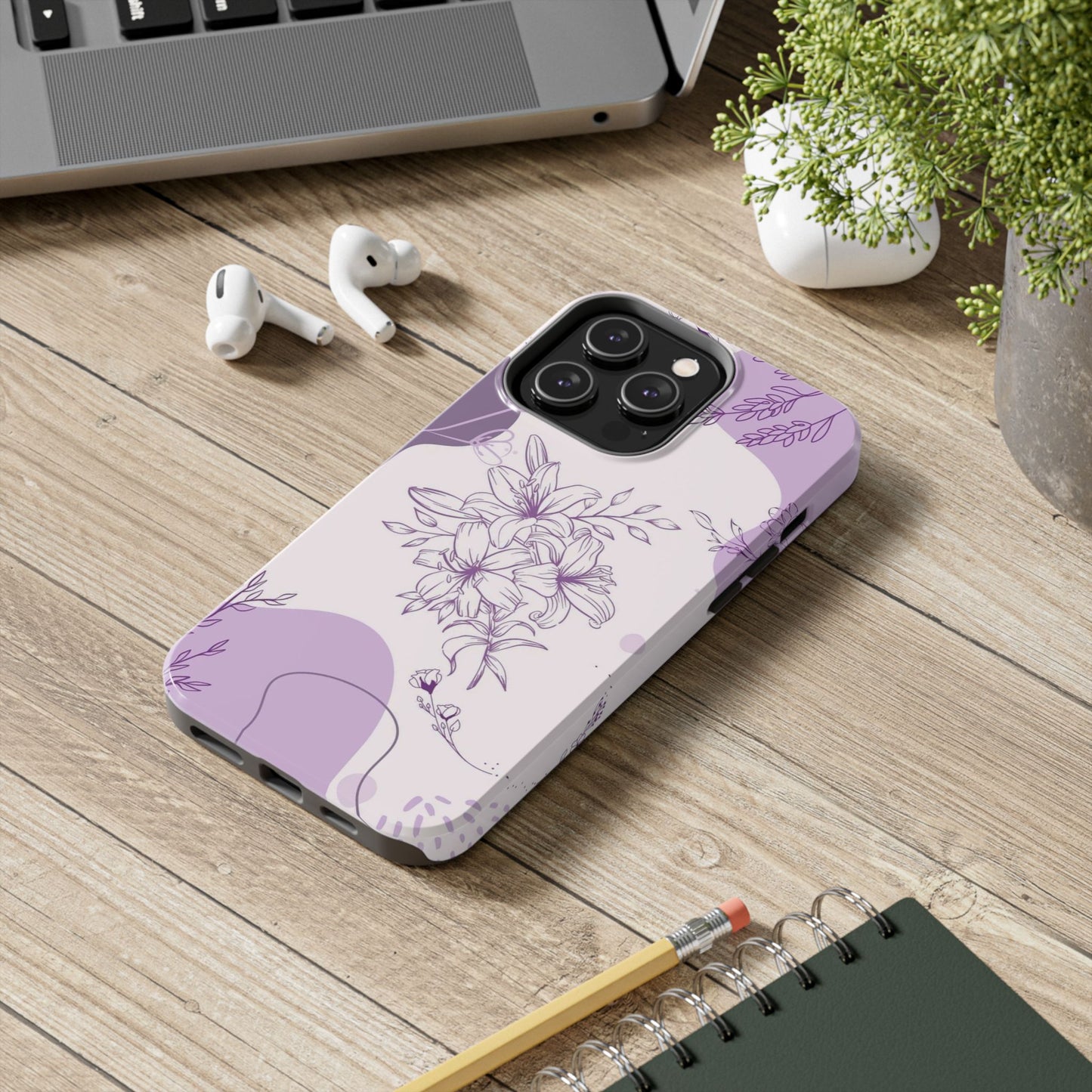 Stylish Floral Tough Phone Cases - Durable Floral Design for Women, Gift for Her, Phone Protection, Nature-Inspired Tech Accessories