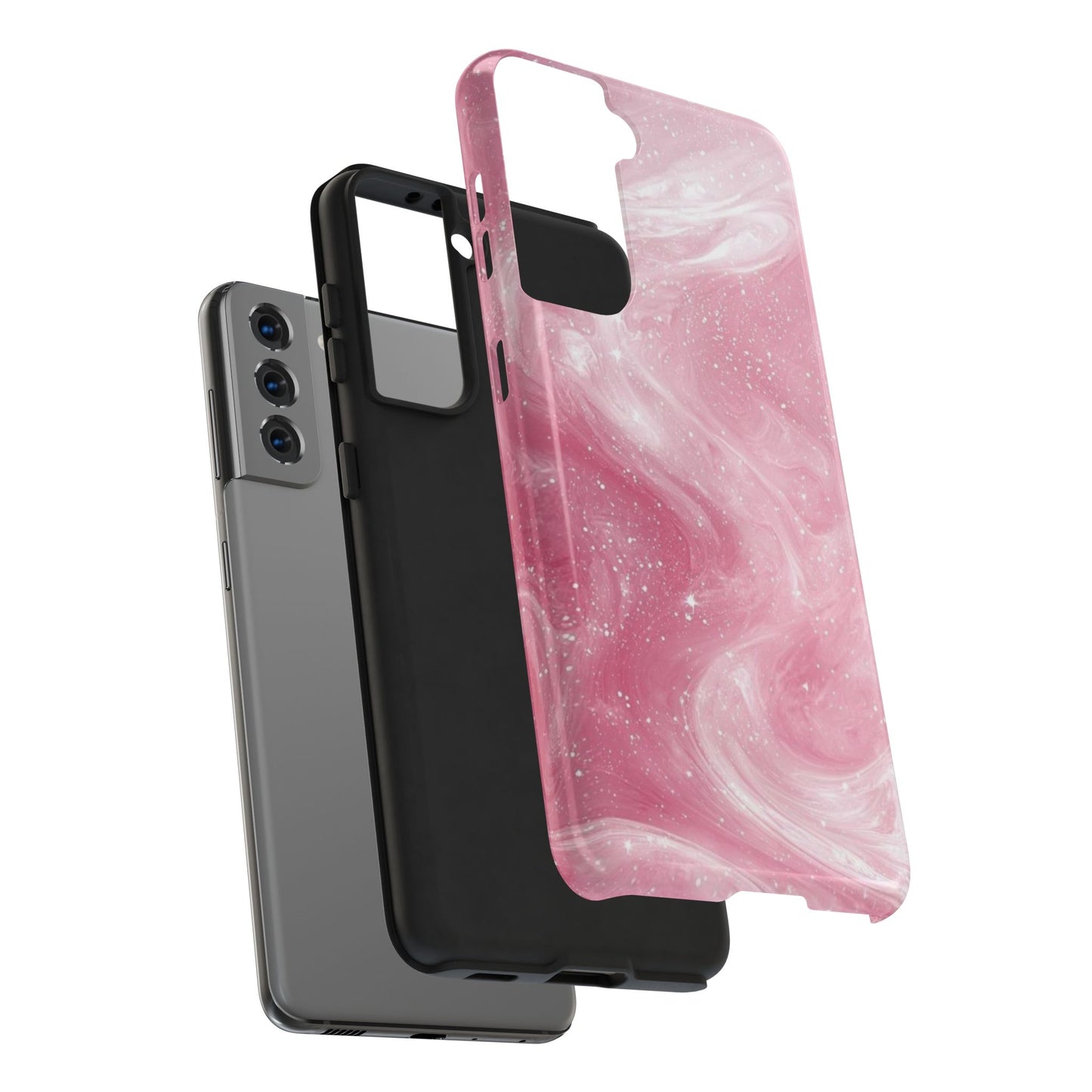Stylish Tough Phone Cases - Pink Marble Design, Phone Cover for Women, Durable Protection, Trendy Gift, Birthday Present, Everyday Use