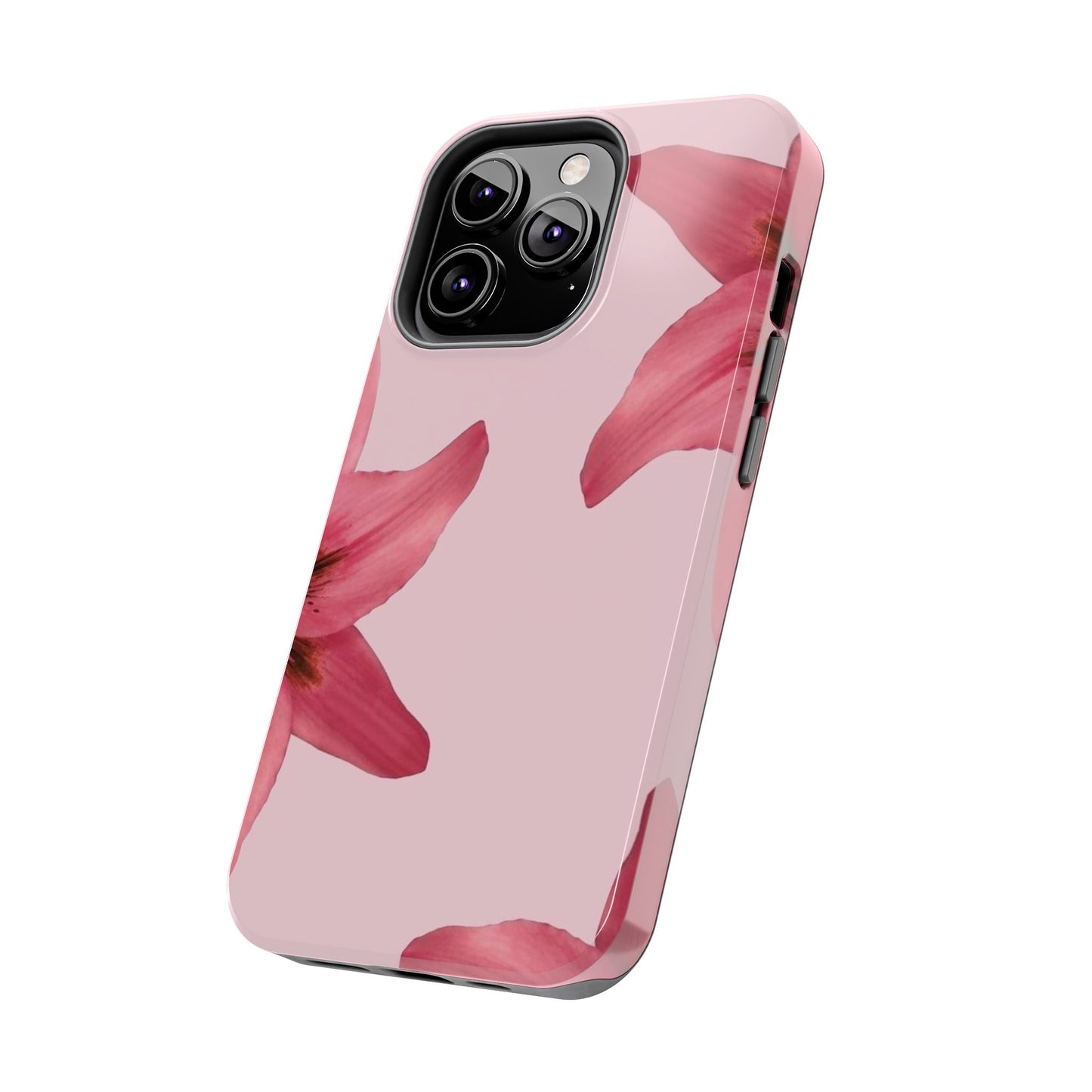 Stylish Floral Phone Case - Tough & Durable, Pink Lily Design, Perfect for Flower Lovers, Gift for Her, Seasonal Accessory, Phone Protection