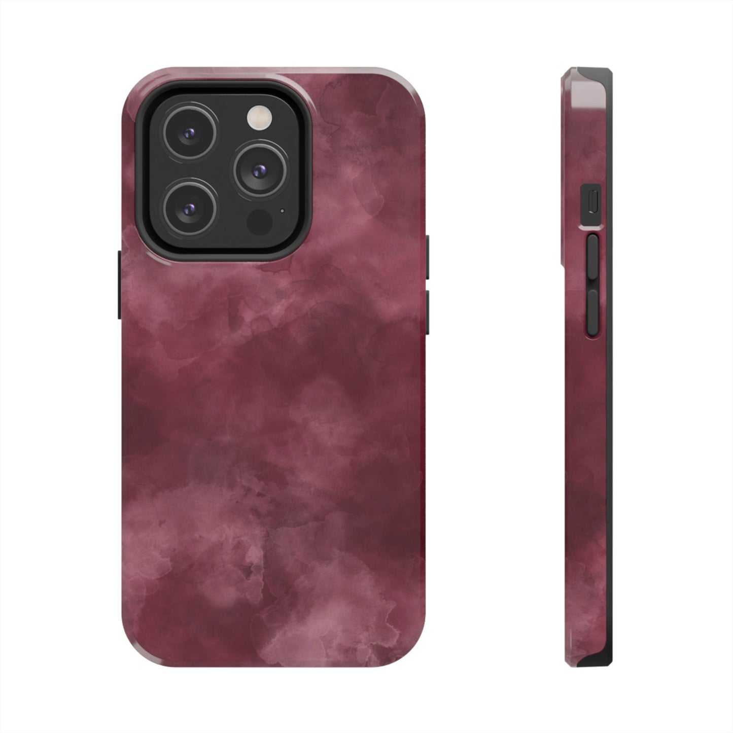 Elegant Burgundy Tough Phone Cases, Stylish Phone Cover, Durable Phone Protector, Unique Gift, Trendy Tech Accessories