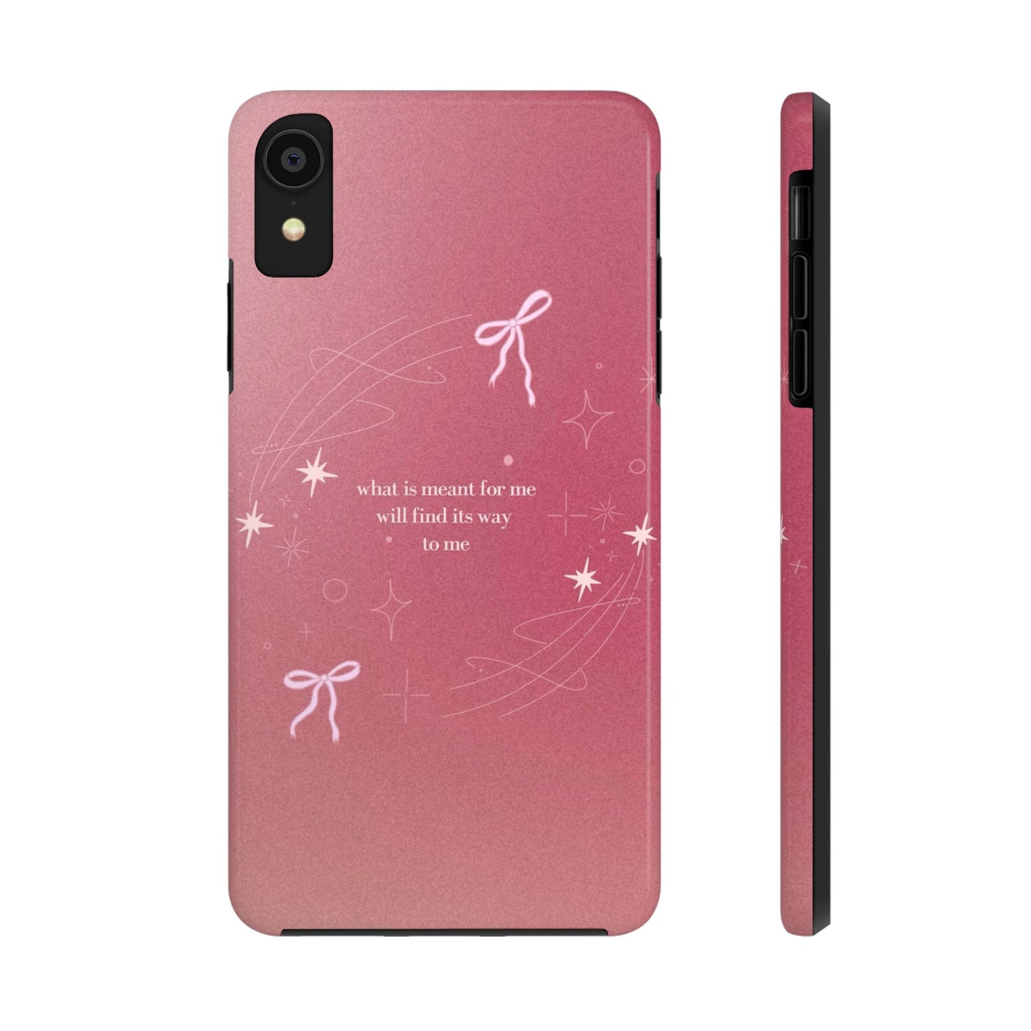 Inspirational Tough Phone Cases - Pink with Stars, Sturdy Protection, Gifts for Her, Motivational Quotes, Everyday Use