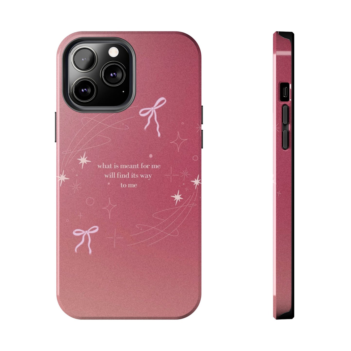 Inspirational Tough Phone Cases - Pink with Stars, Sturdy Protection, Gifts for Her, Motivational Quotes, Everyday Use