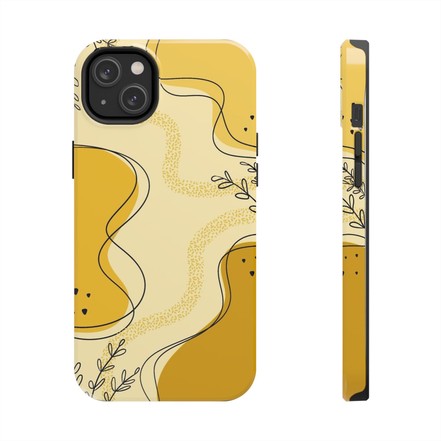 Artistic Yellow Phone Case, Tough Phone Protection, Modern Design, Gifts for Her, Phone Accessories, Unique Cell Phone Cover