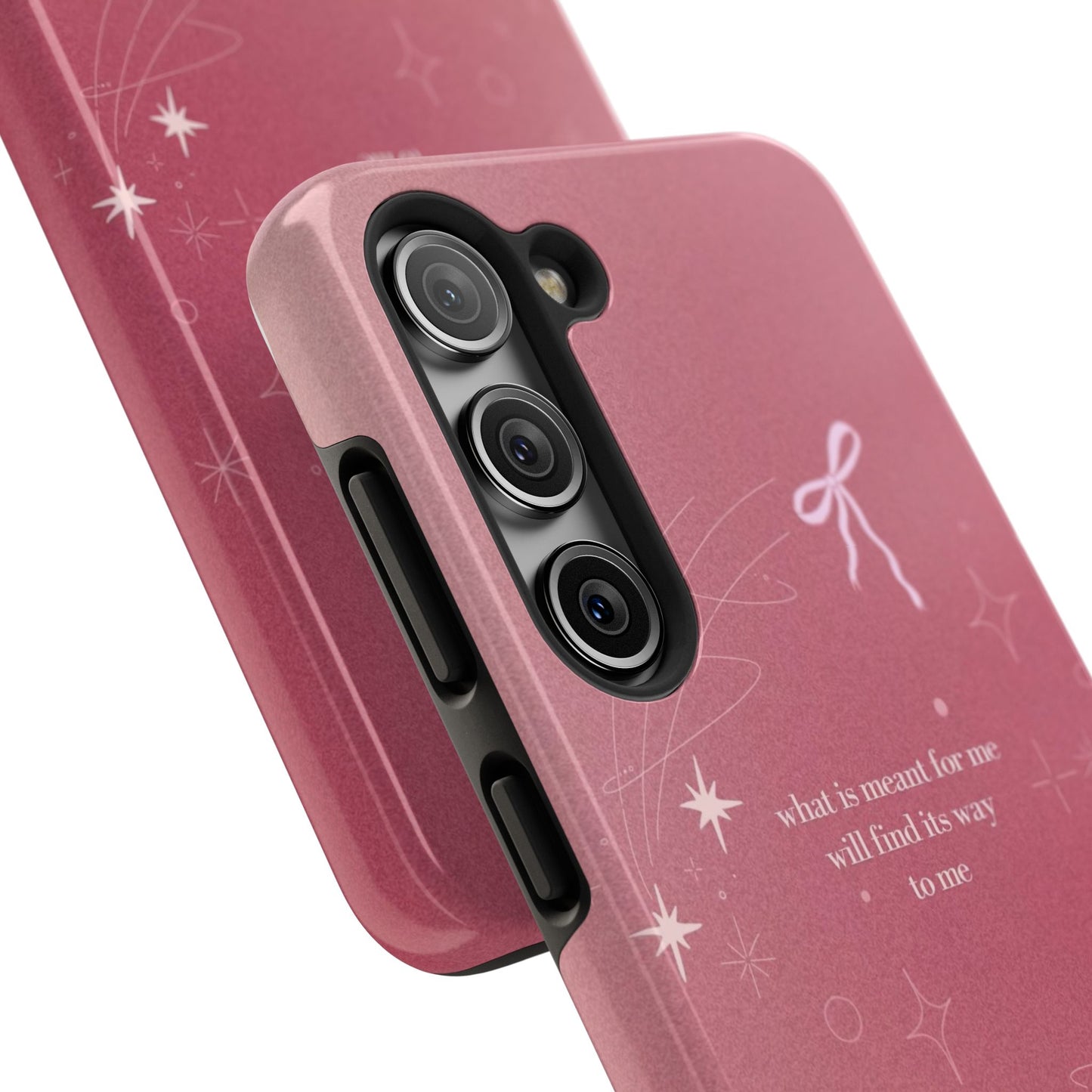 Inspirational Tough Phone Cases - Pink with Stars, Sturdy Protection, Gifts for Her, Motivational Quotes, Everyday Use