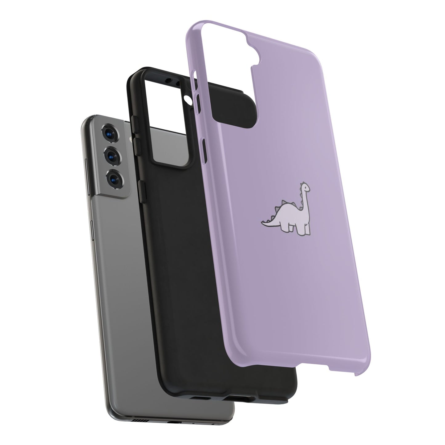 Cute Dinosaur Tough Phone Cases, Kid-Friendly Phone Covers, Dinosaur Gifts for Kids, Purple Phone Accessories, Durable Cases