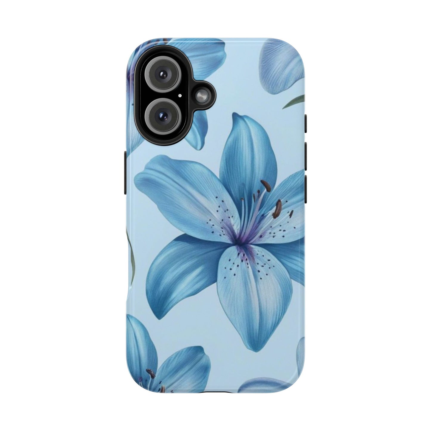 Blue Floral Tough Phone Cases, Floral Phone Cover, Gift for Her, Summer Aesthetic, Smartphone Protector, Durable Case