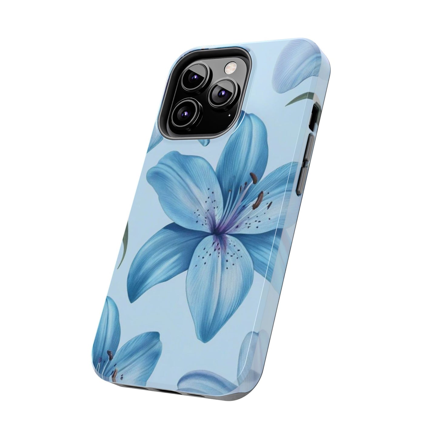Blue Floral Tough Phone Cases, Floral Phone Cover, Gift for Her, Summer Aesthetic, Smartphone Protector, Durable Case