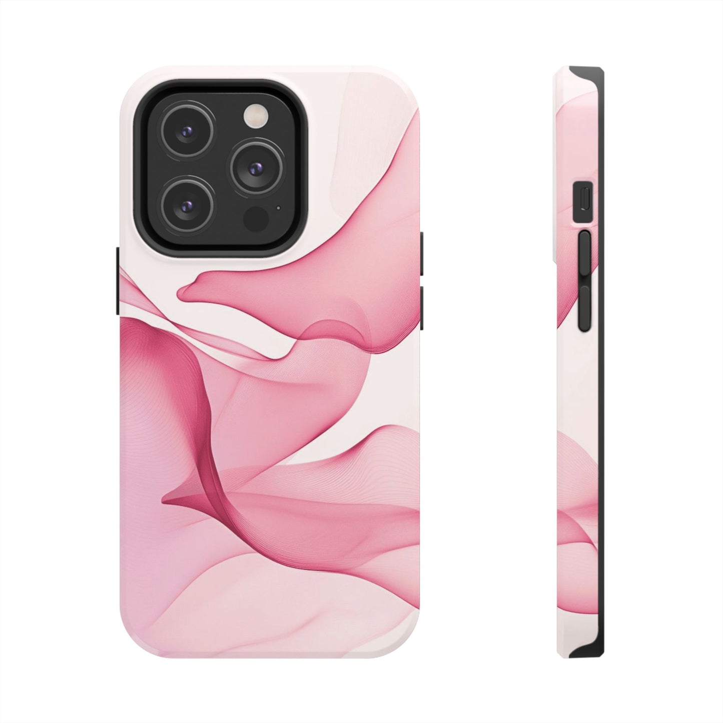 Elegant Tough Phone Cases | Stylish Shockproof Covers for Women | Trendy Gift for Birthdays, Holidays, or Any Occasion, Pink Flow Design