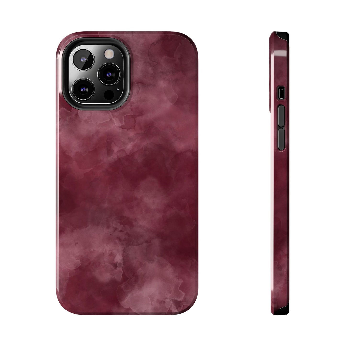 Elegant Burgundy Tough Phone Cases, Stylish Phone Cover, Durable Phone Protector, Unique Gift, Trendy Tech Accessories