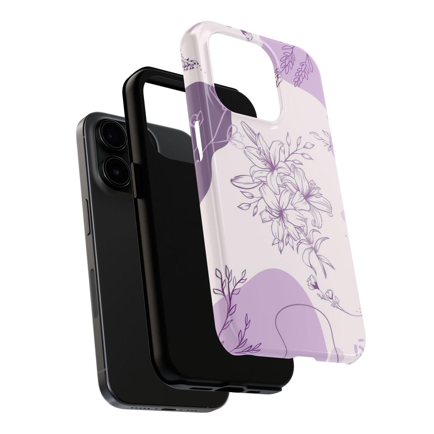 Stylish Floral Tough Phone Cases - Durable Floral Design for Women, Gift for Her, Phone Protection, Nature-Inspired Tech Accessories