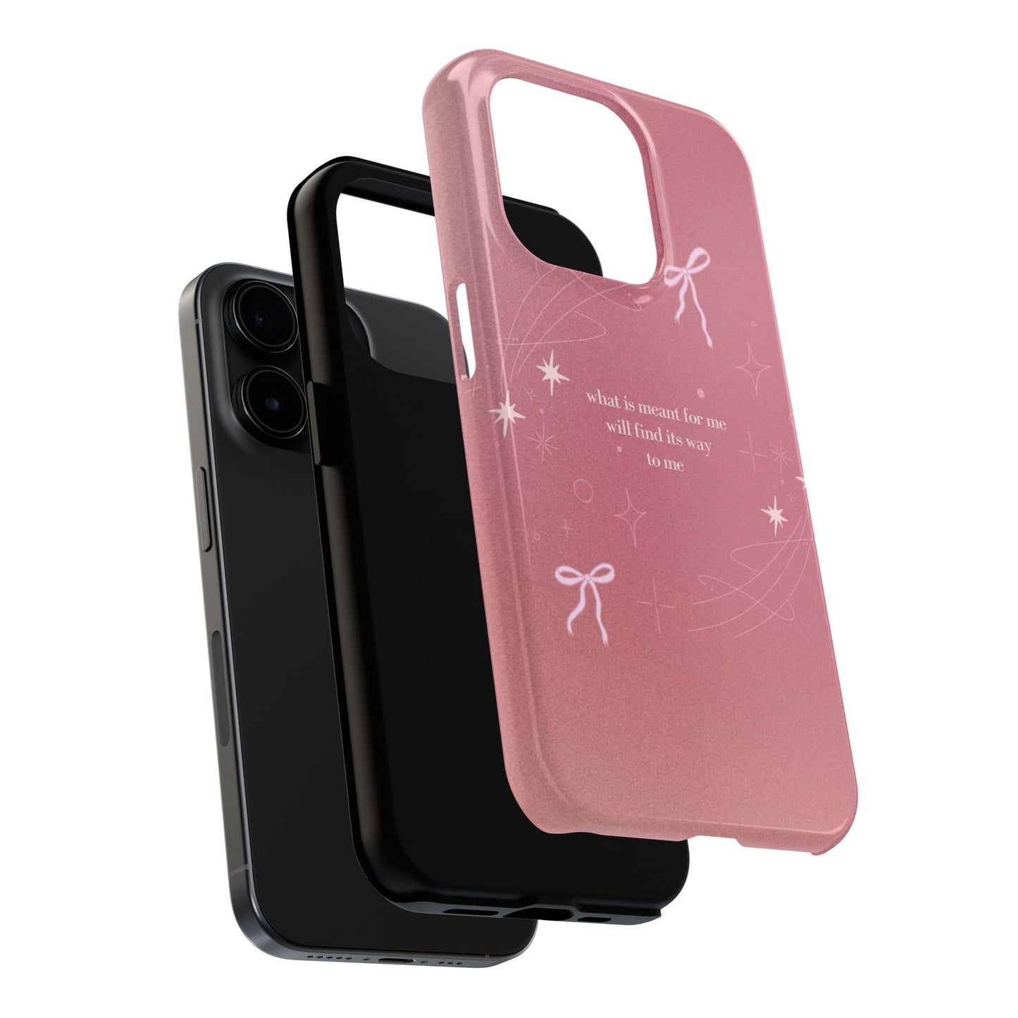 Inspirational Tough Phone Cases - Pink with Stars, Sturdy Protection, Gifts for Her, Motivational Quotes, Everyday Use