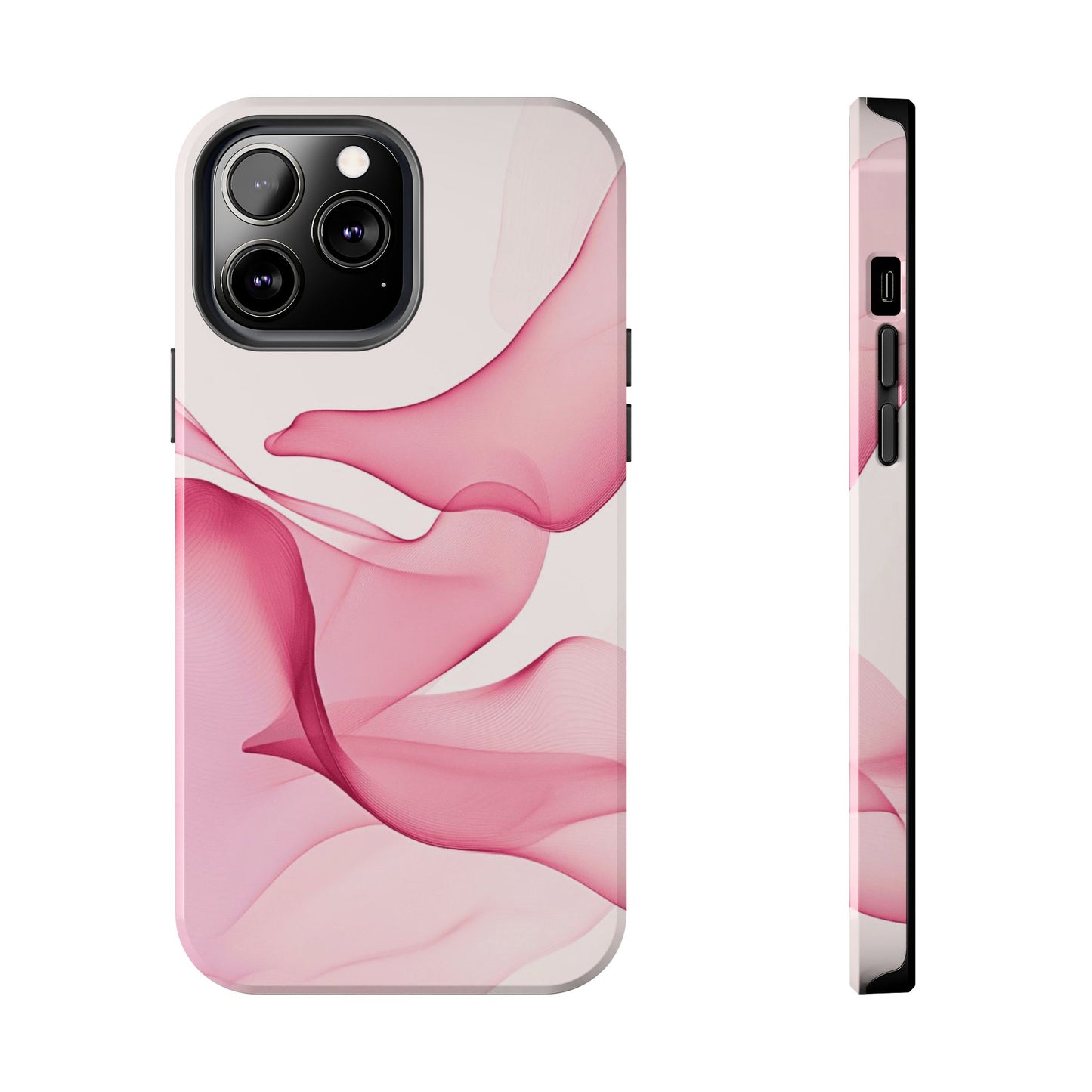 Elegant Tough Phone Cases | Stylish Shockproof Covers for Women | Trendy Gift for Birthdays, Holidays, or Any Occasion, Pink Flow Design