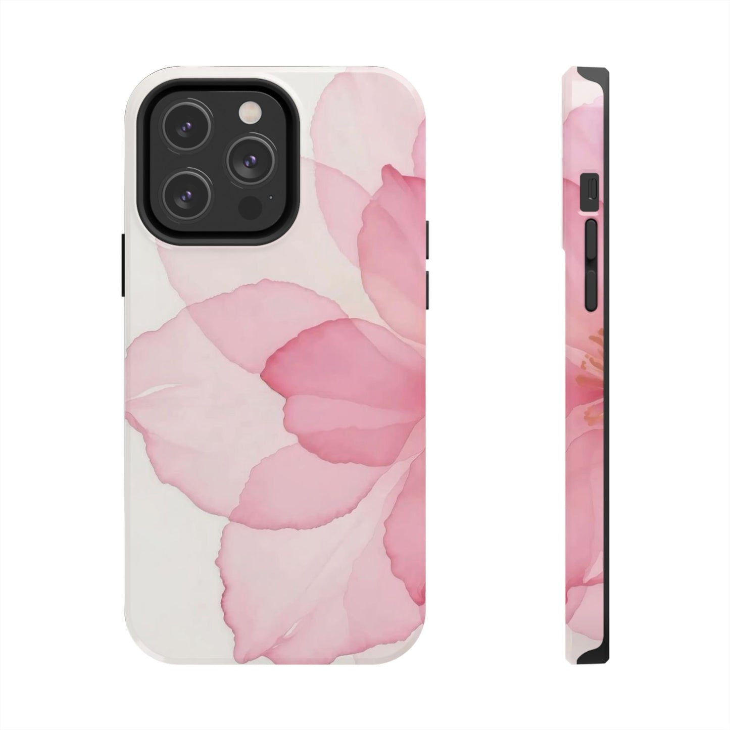 Floral Tough Phone Cases, Durable Phone Cover, Pink Flower Design, Gift for Her, Elegant Phone Accessory, Protect Your Phone